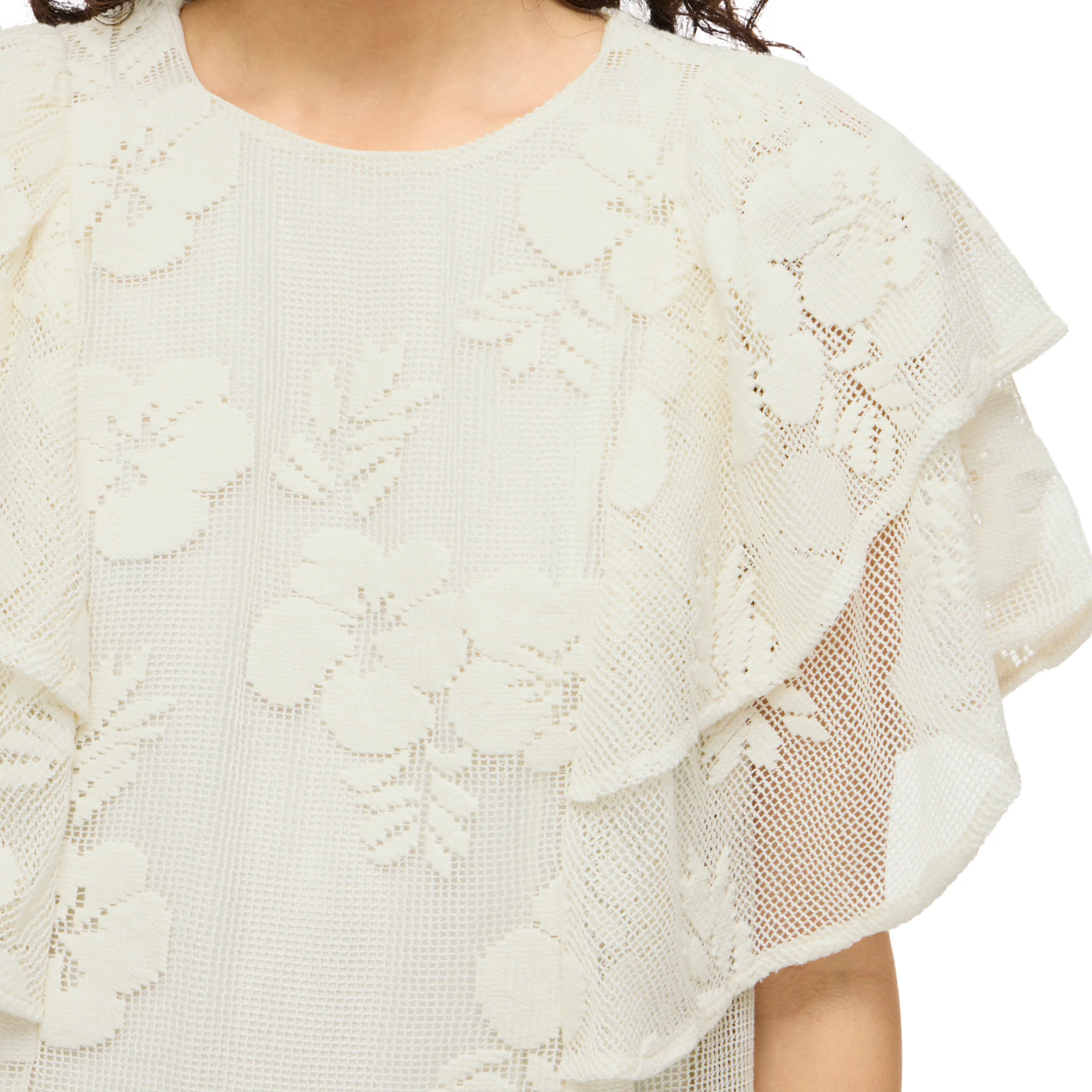 Womens Vila Birch Vihola Lace S/s Top - Image 3