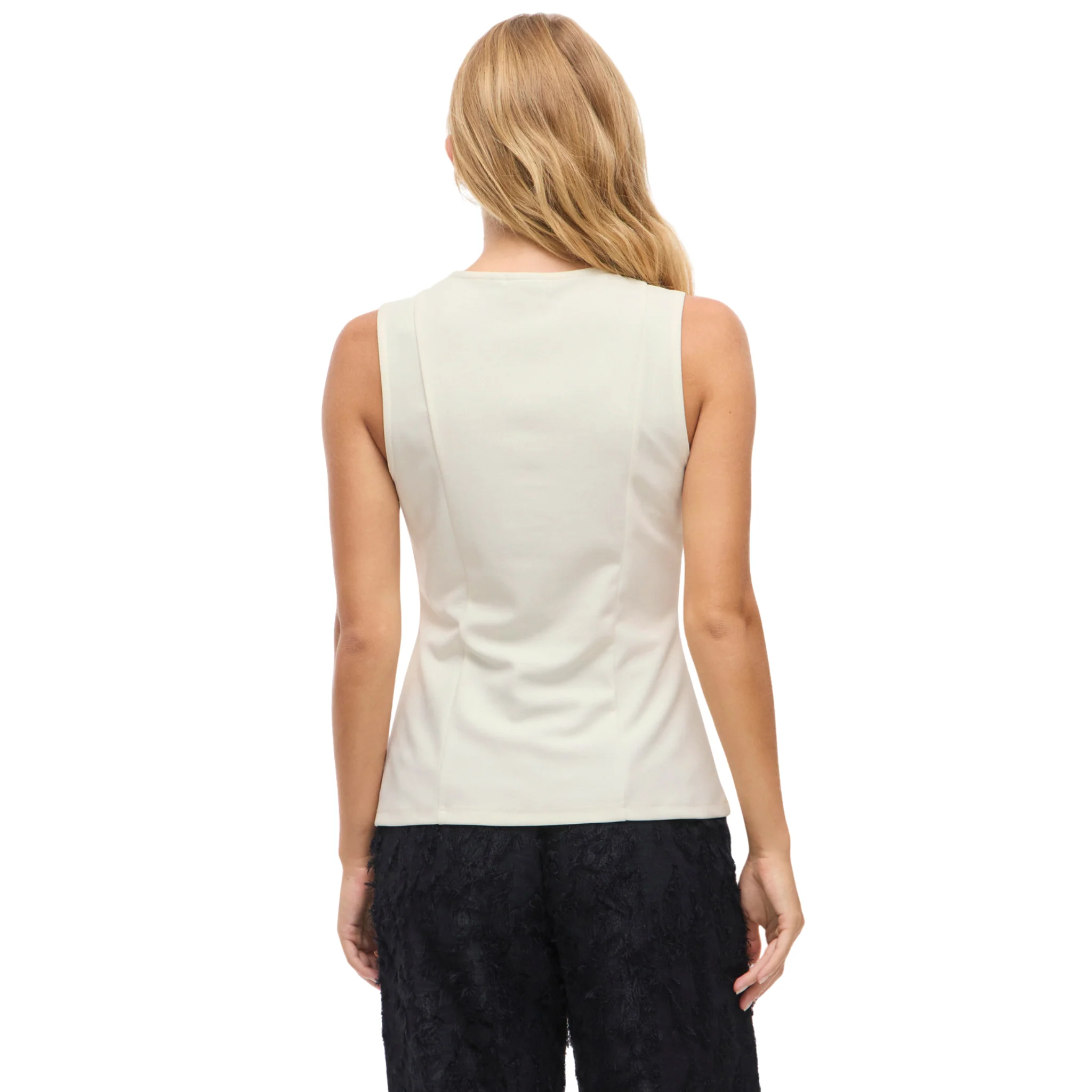 Womens Vila Birch Vimerlano Button Vest Top - Image 5
