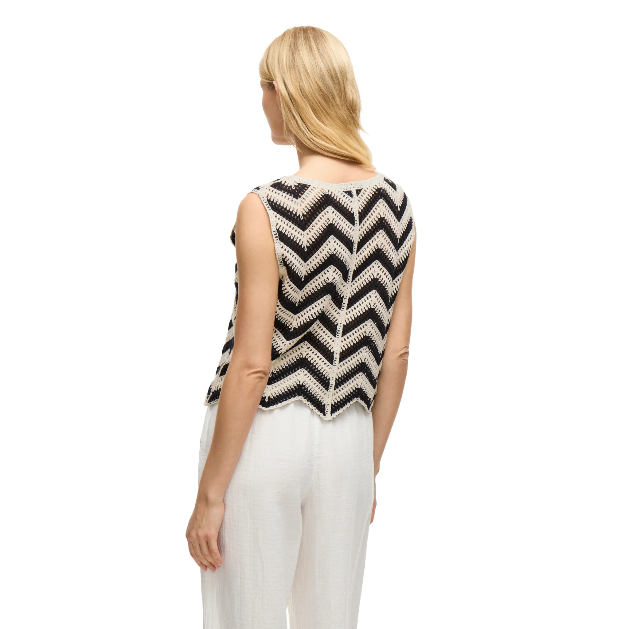 Womens Vila Birch Viserilda Crochet Vest Top - Image 4