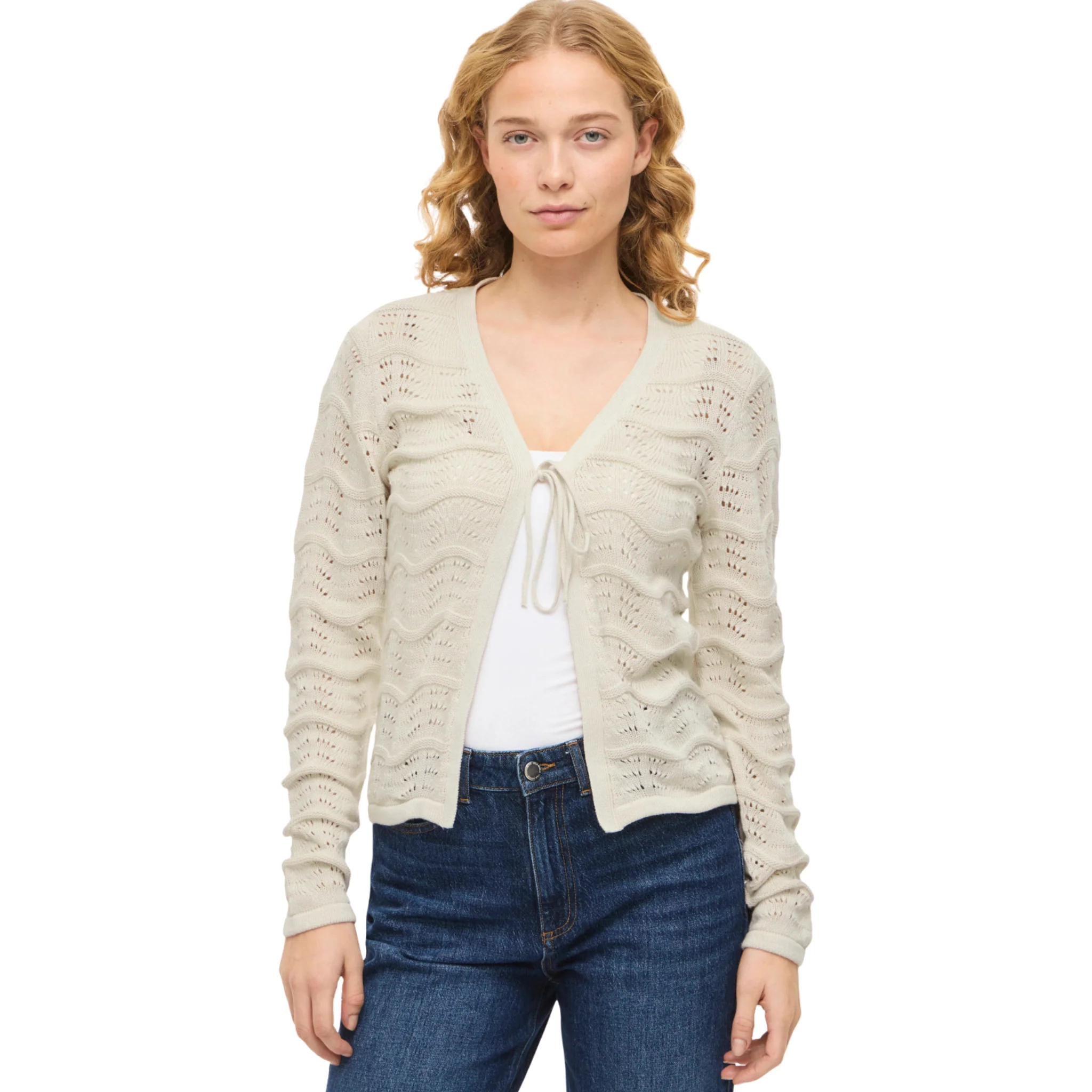 Womens Vila Birch Viwave Tie Front Cardigan - Image 5