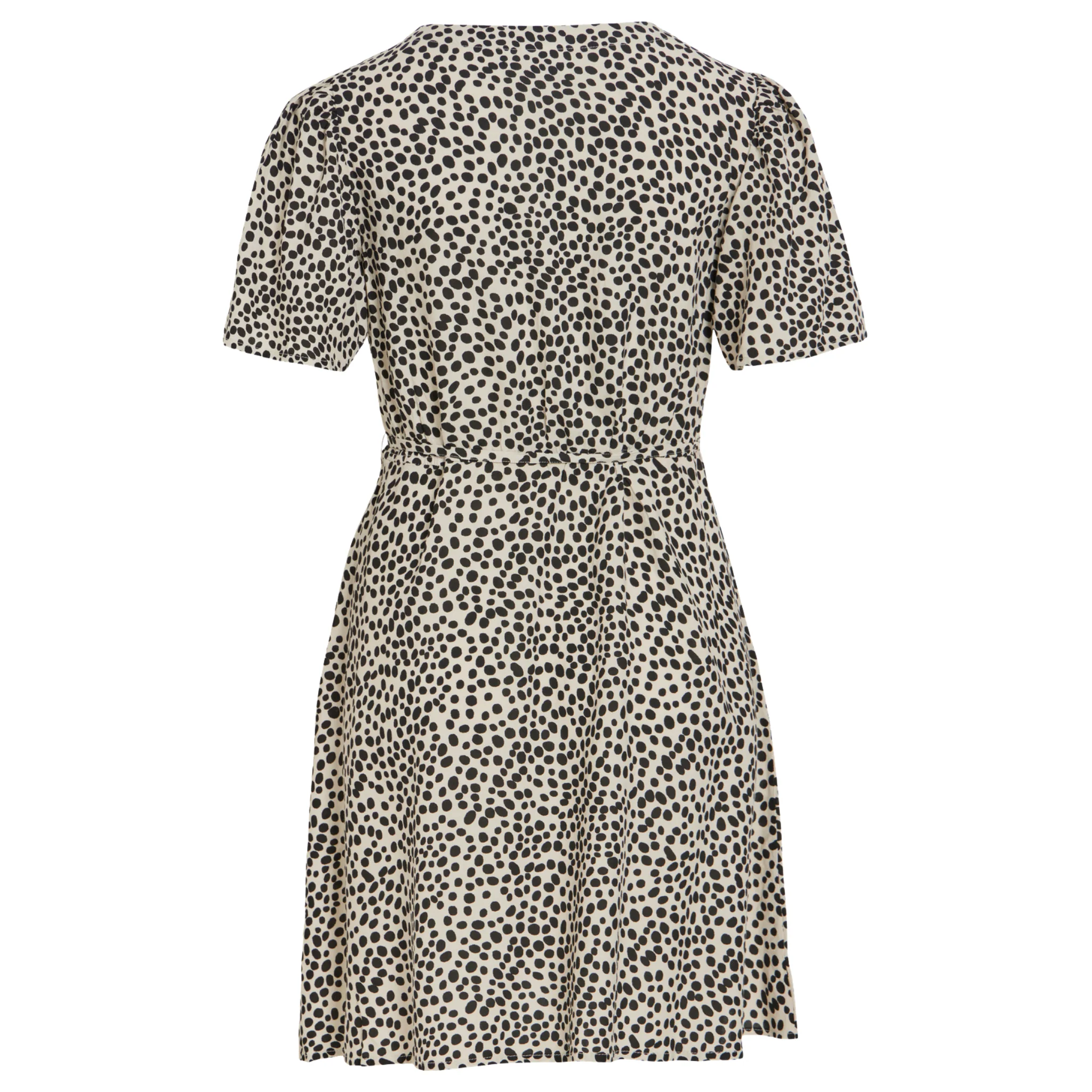 Womens Vila Black Beauty Printed Vigrace V Neck Short Dress - Image 2