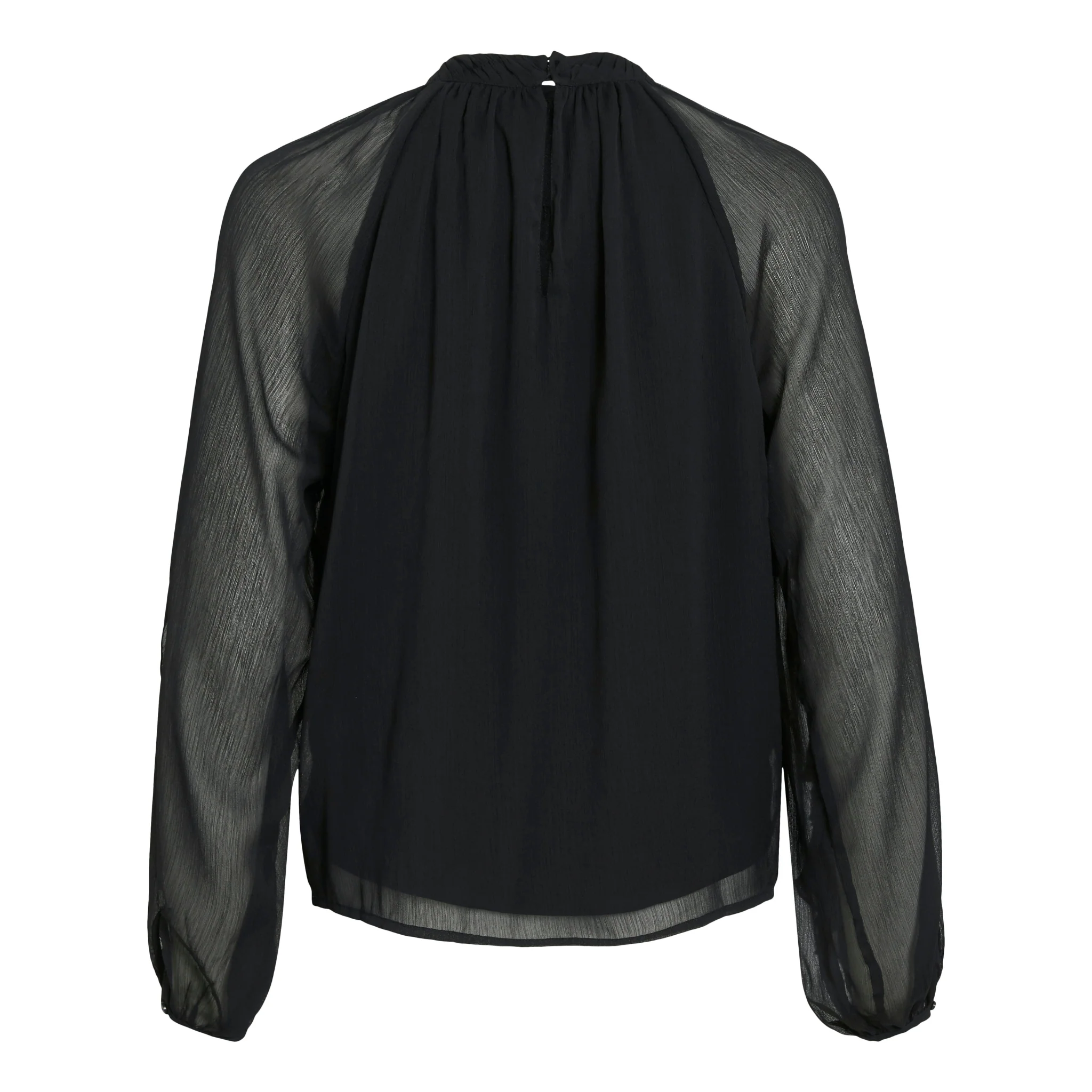 Womens Vila Black Beauty Vibinna High Neck Frill Blouse - Image 4