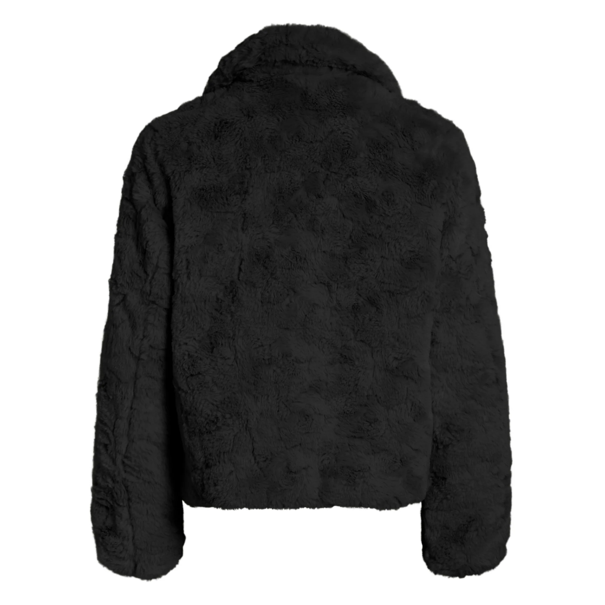 Womens Vila Black Beauty Vidorte Faux Fur Jacket - Image 2