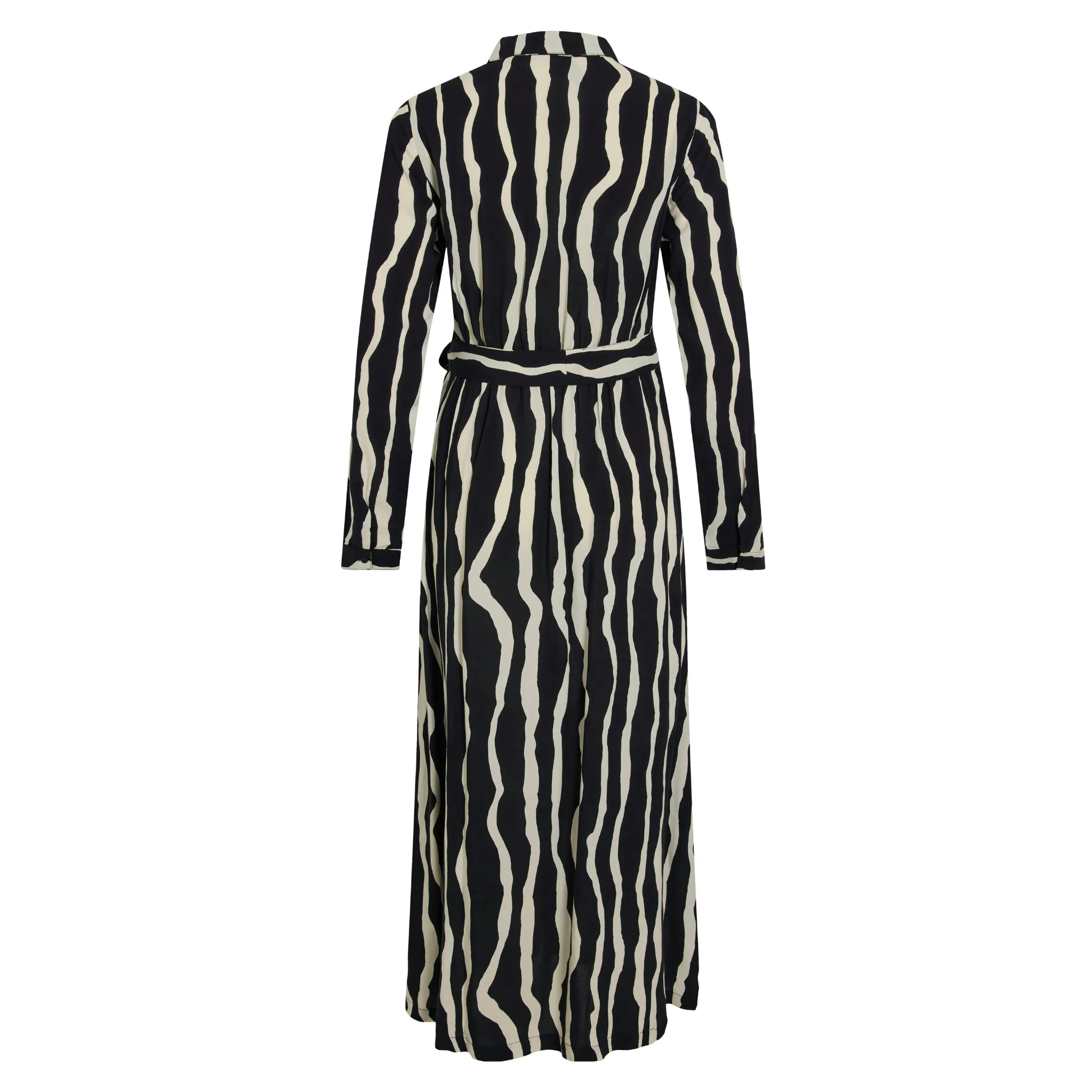 Womens Vila Black/Birch Visusie Abstract Midi Shirt Dress - Image 3