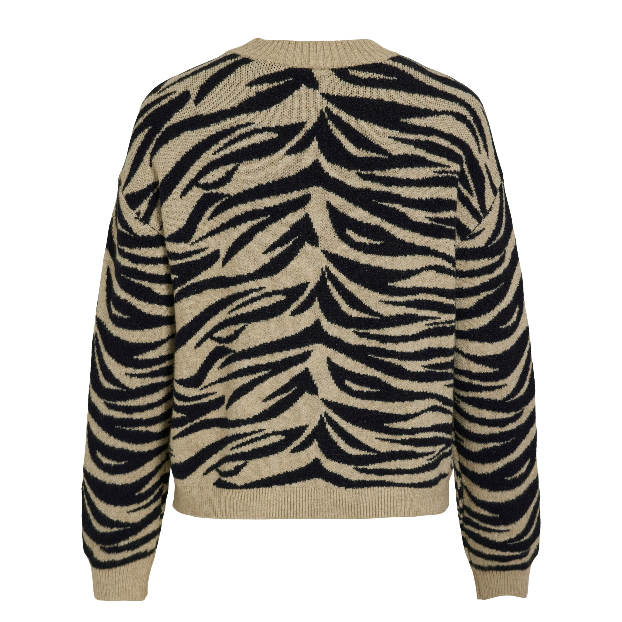 Womens Vila Black/Natural Vifeama Jacquard Knit Jumper - Image 2