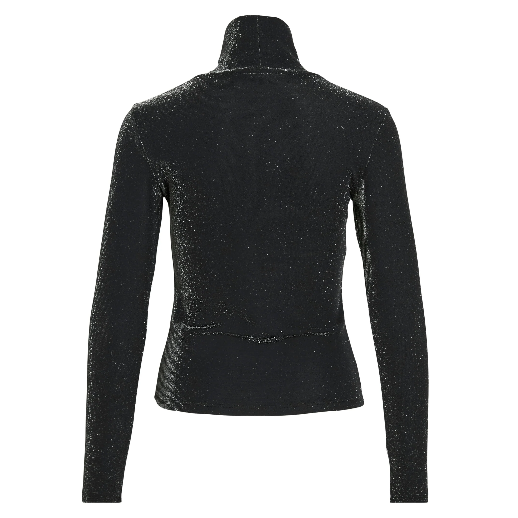 Womens Vila Black/Silver Glitter Vieleinas High Neck Top - Image 3
