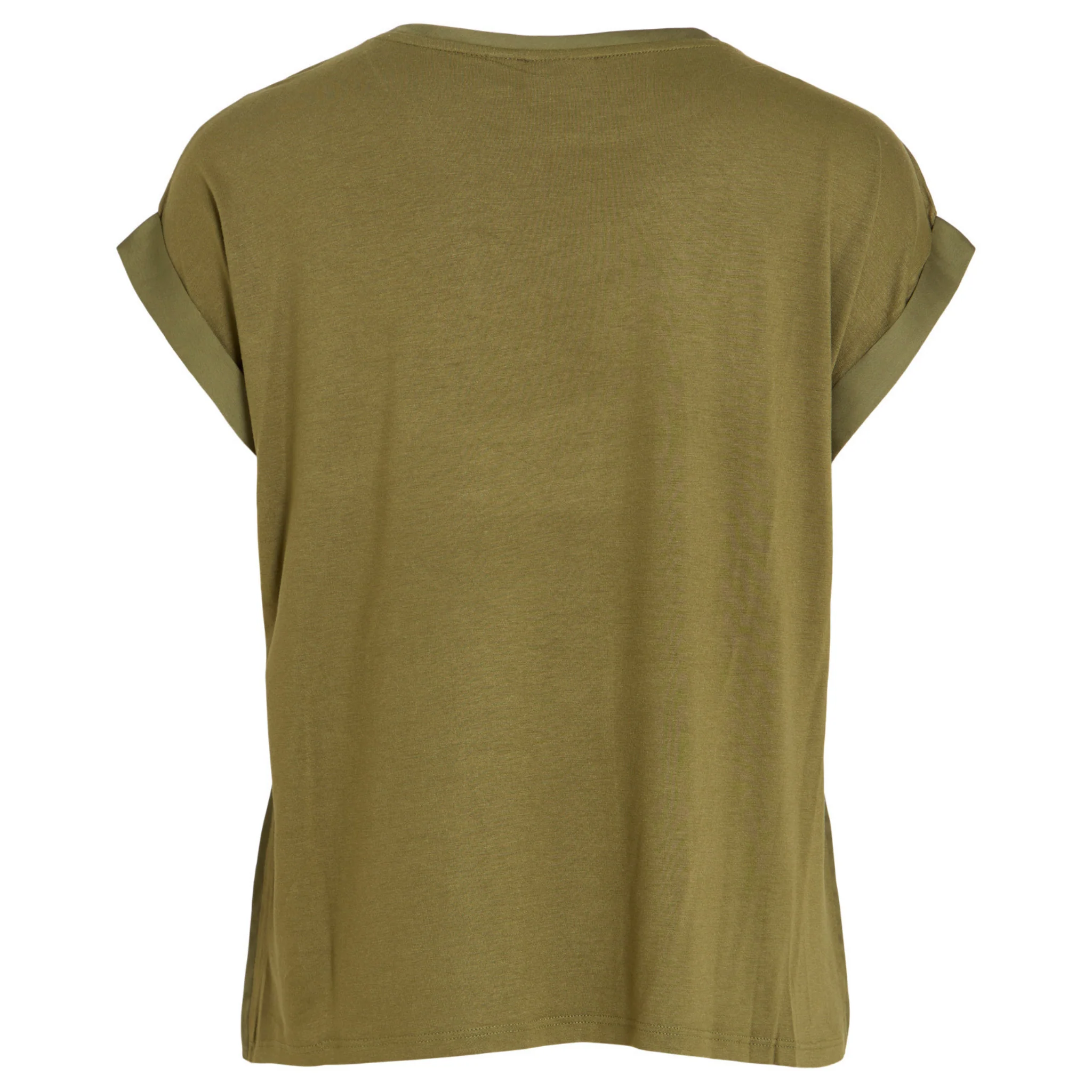Womens Vila Capulet Olive Viellette Satin S/s Top - Image 2