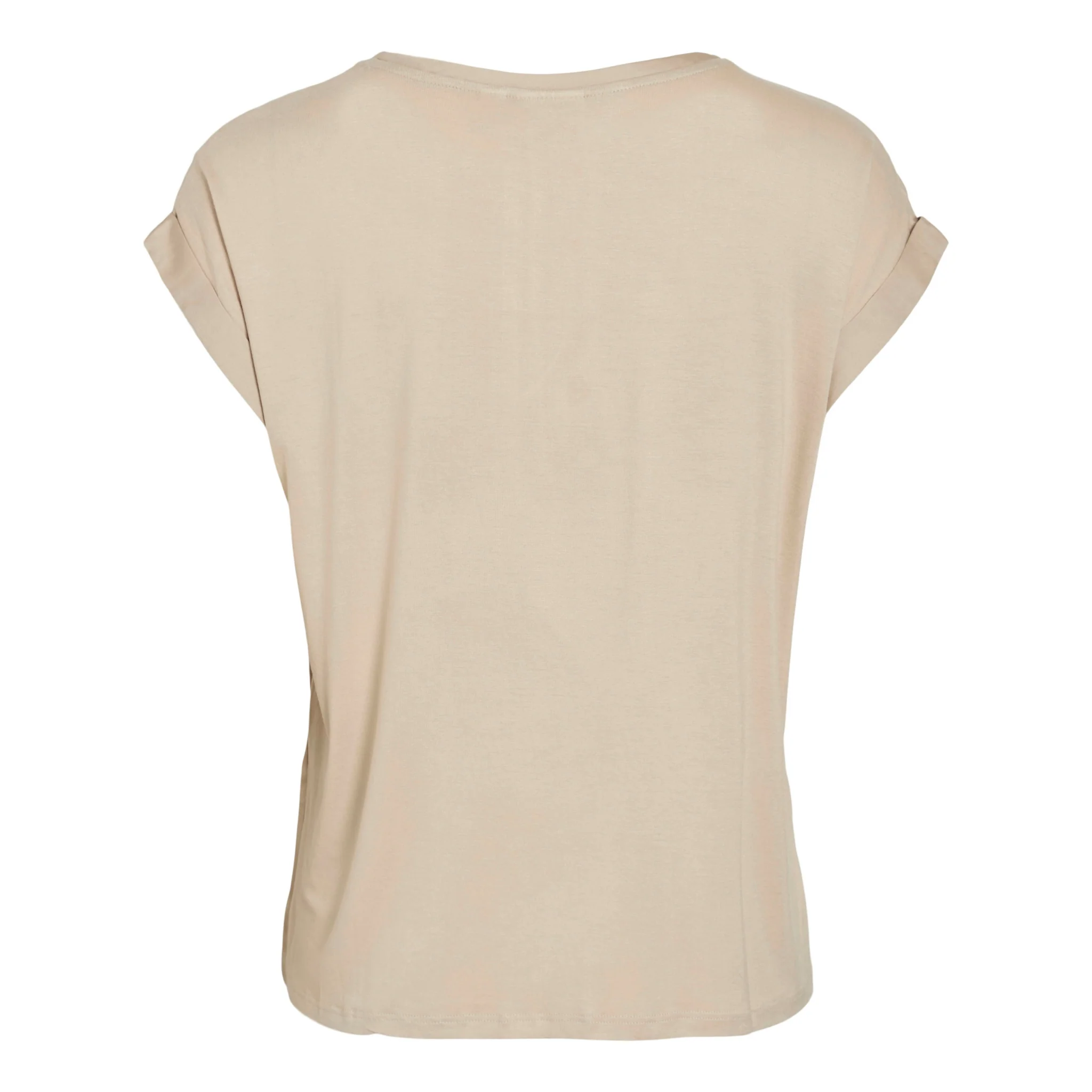 Womens Vila Cement Viellette Satin S/s T Shirt - Image 4