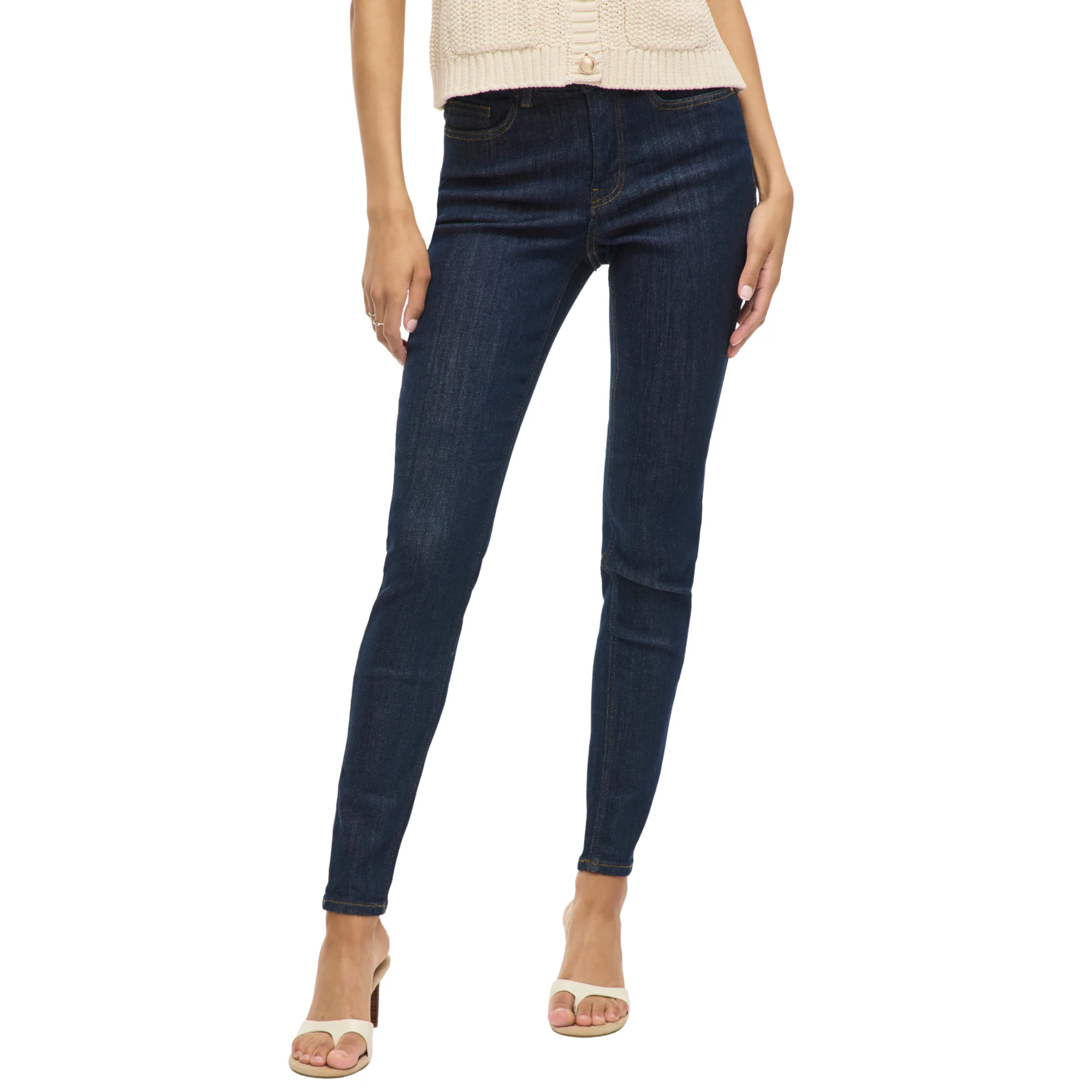 Womens Vila Dark Blue Rinse Visarah Skinny Fit Jeans - Image 2