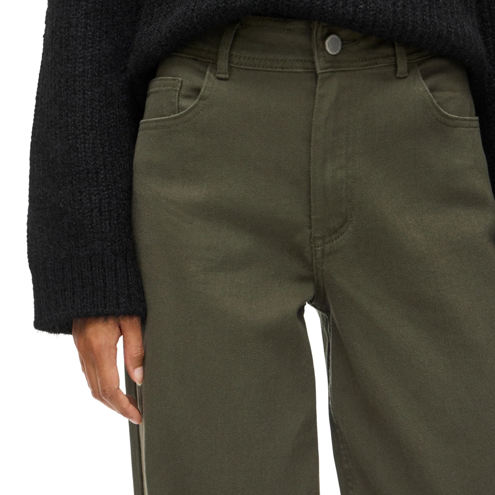 Womens Vila Deep Depths Green Vichia Wide Jeans - Image 3