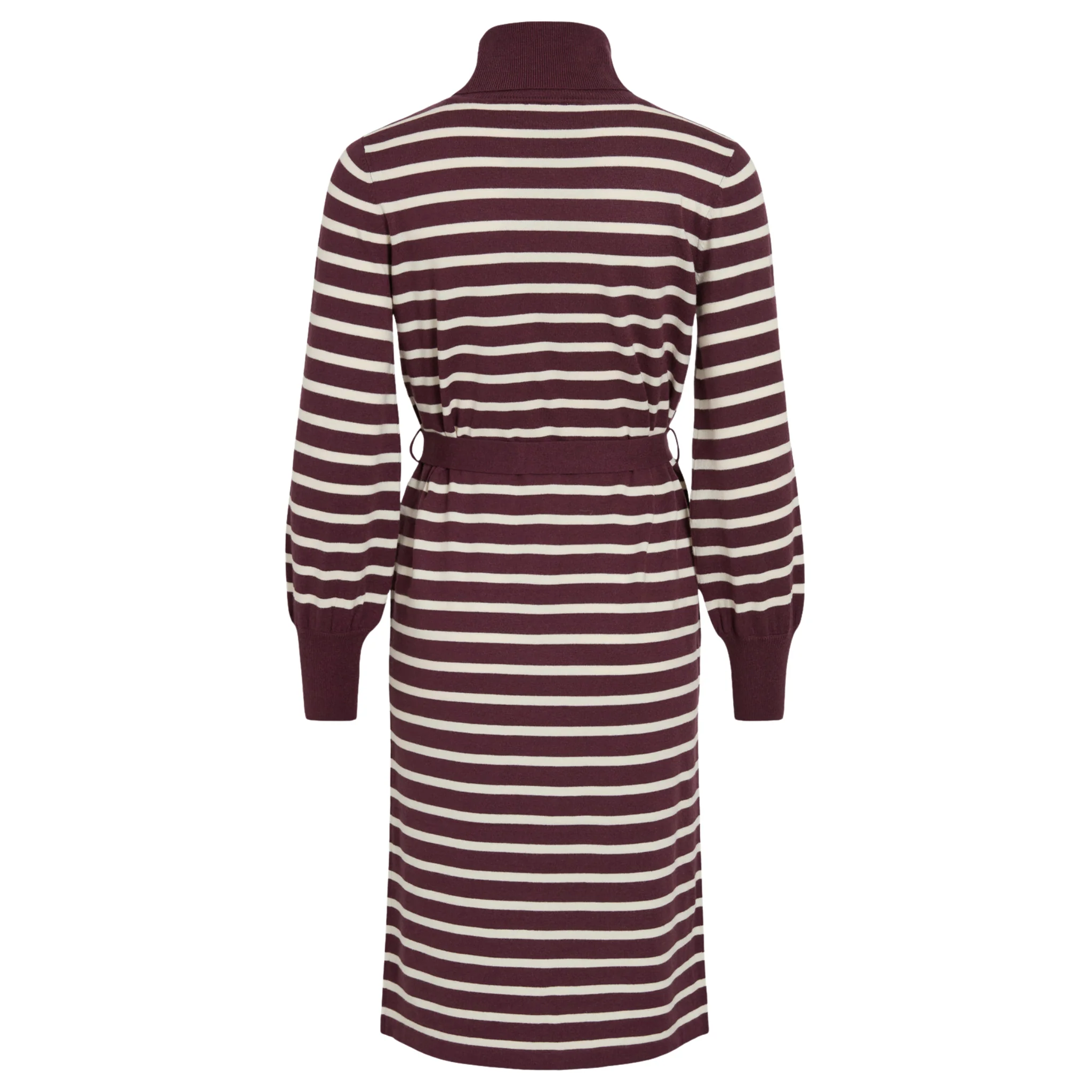Womens Vila Fig/Birch Viamanda Stripe Knitted Dress - Image 2