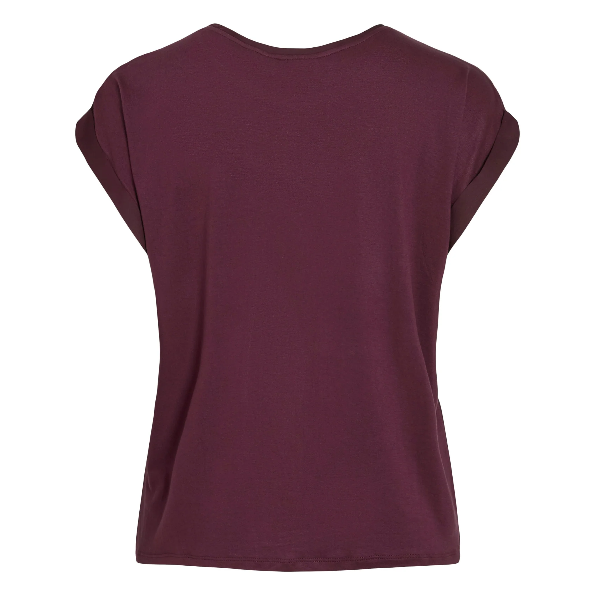 Womens Vila Fig Viellette Satin S/s T Shirt - Image 3