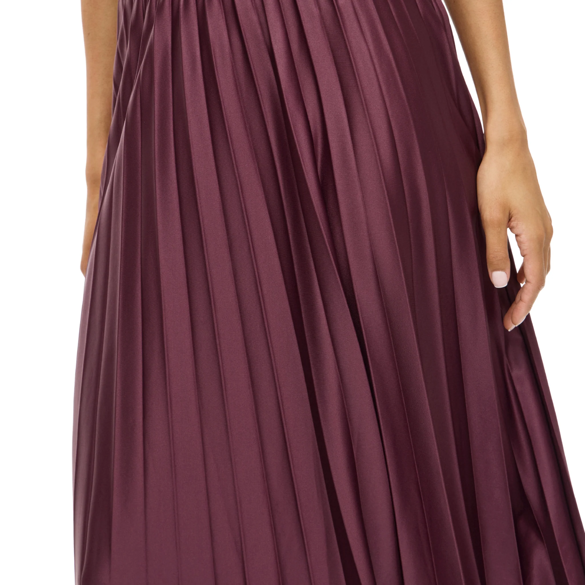 Womens Vila Fig Vinitban Pleated Midi Skirt - Image 3