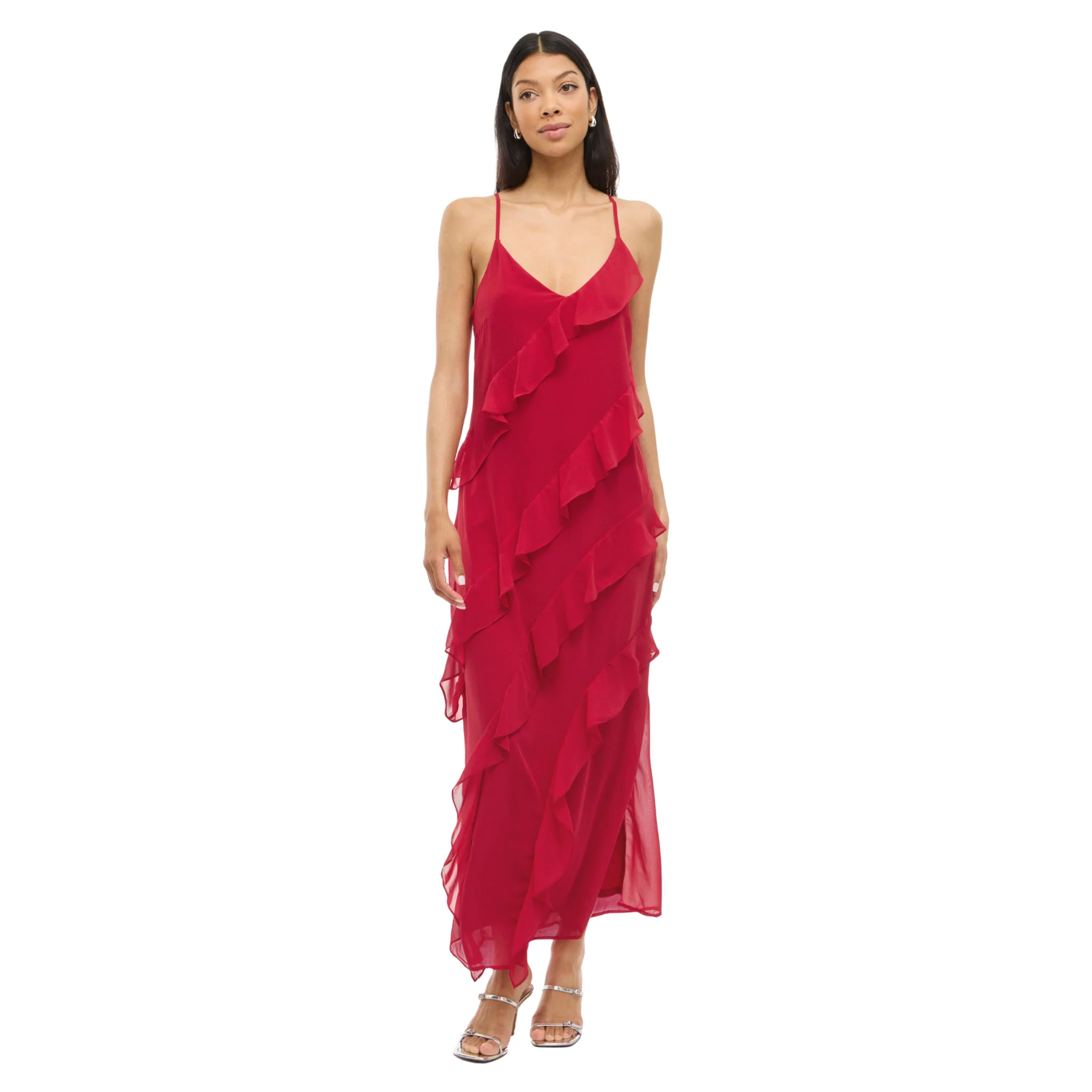 Womens Vila Jester Red Viromaine Singlet Ankle Dress - Image 2