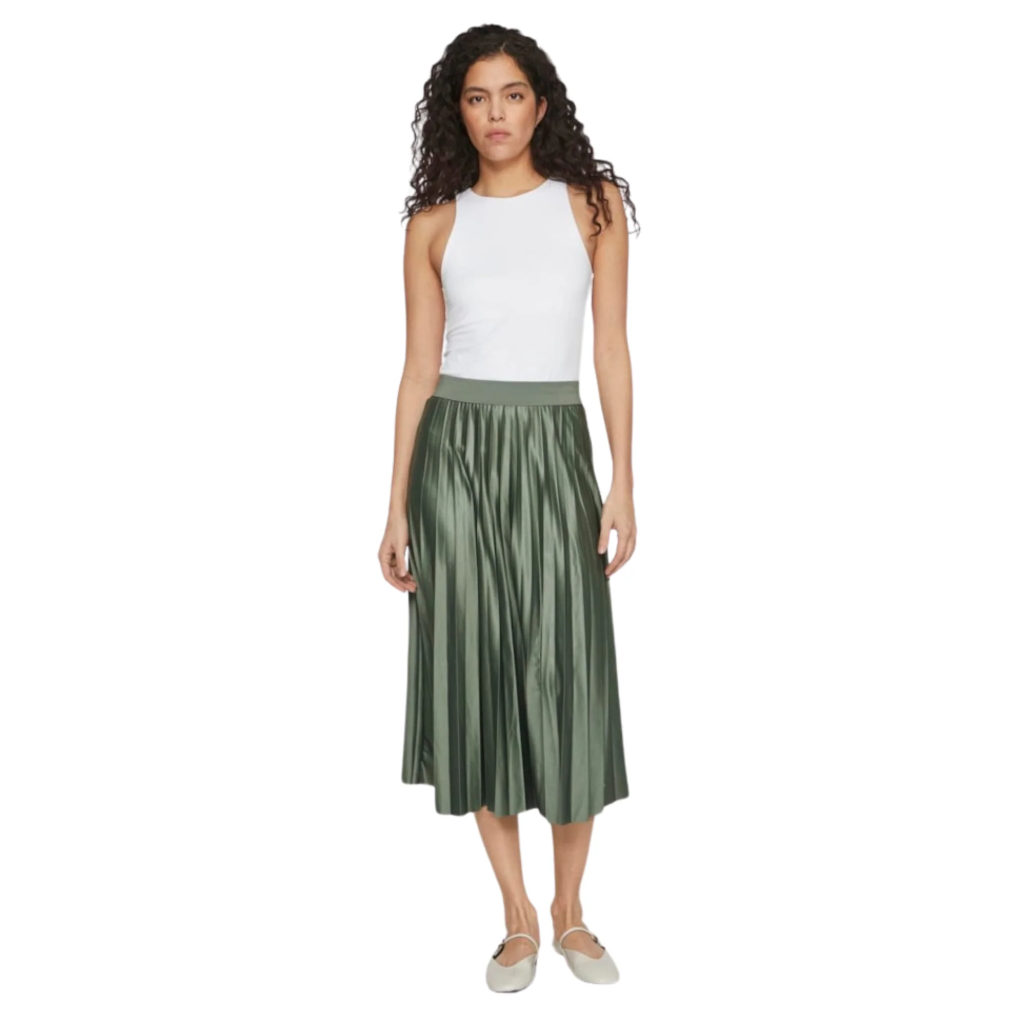 Womens Vila Laurel Wreath Vinitban Pleated Midi Skirt - Image 3