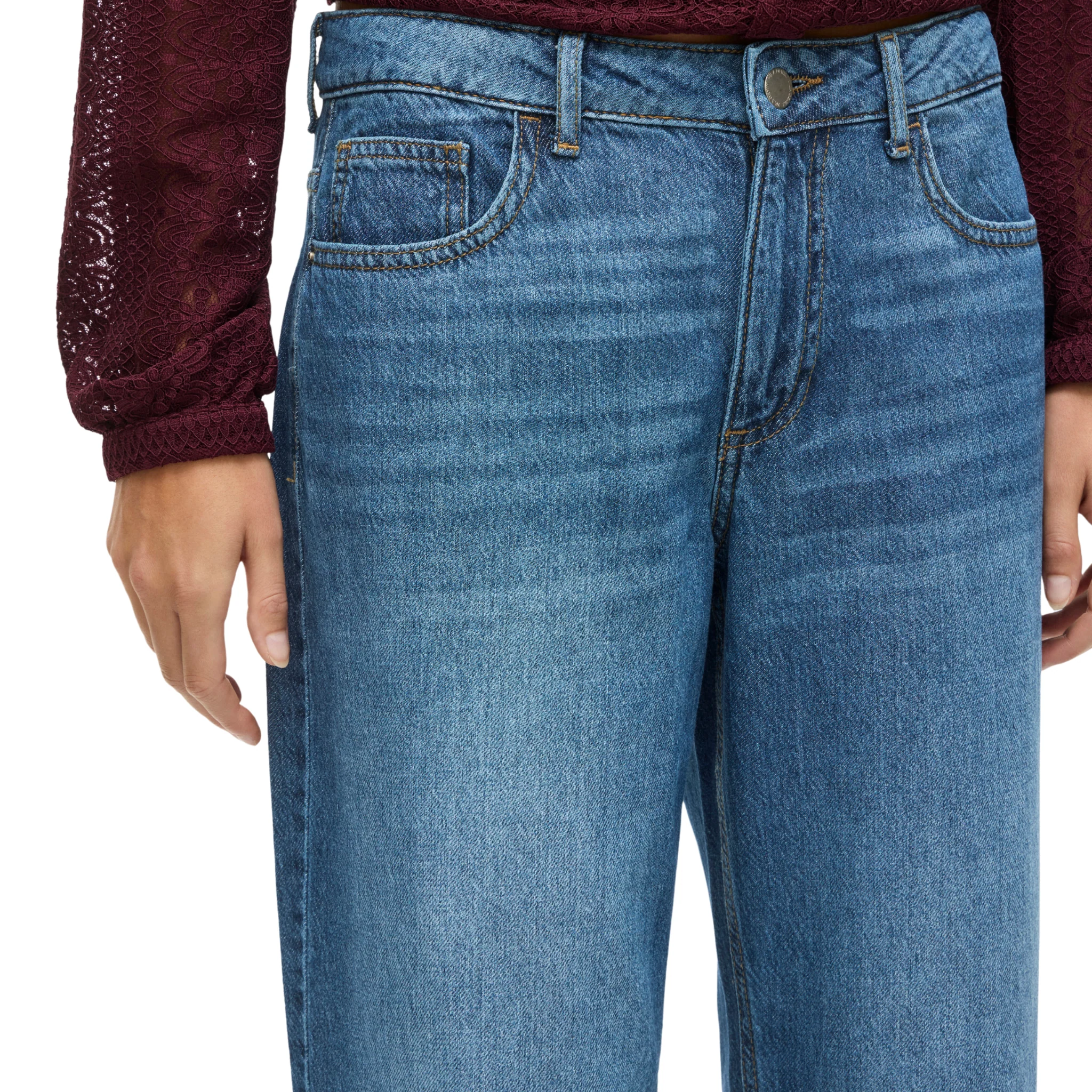 Womens Vila Medium Blue Vipalma Wide Jeans - Image 3