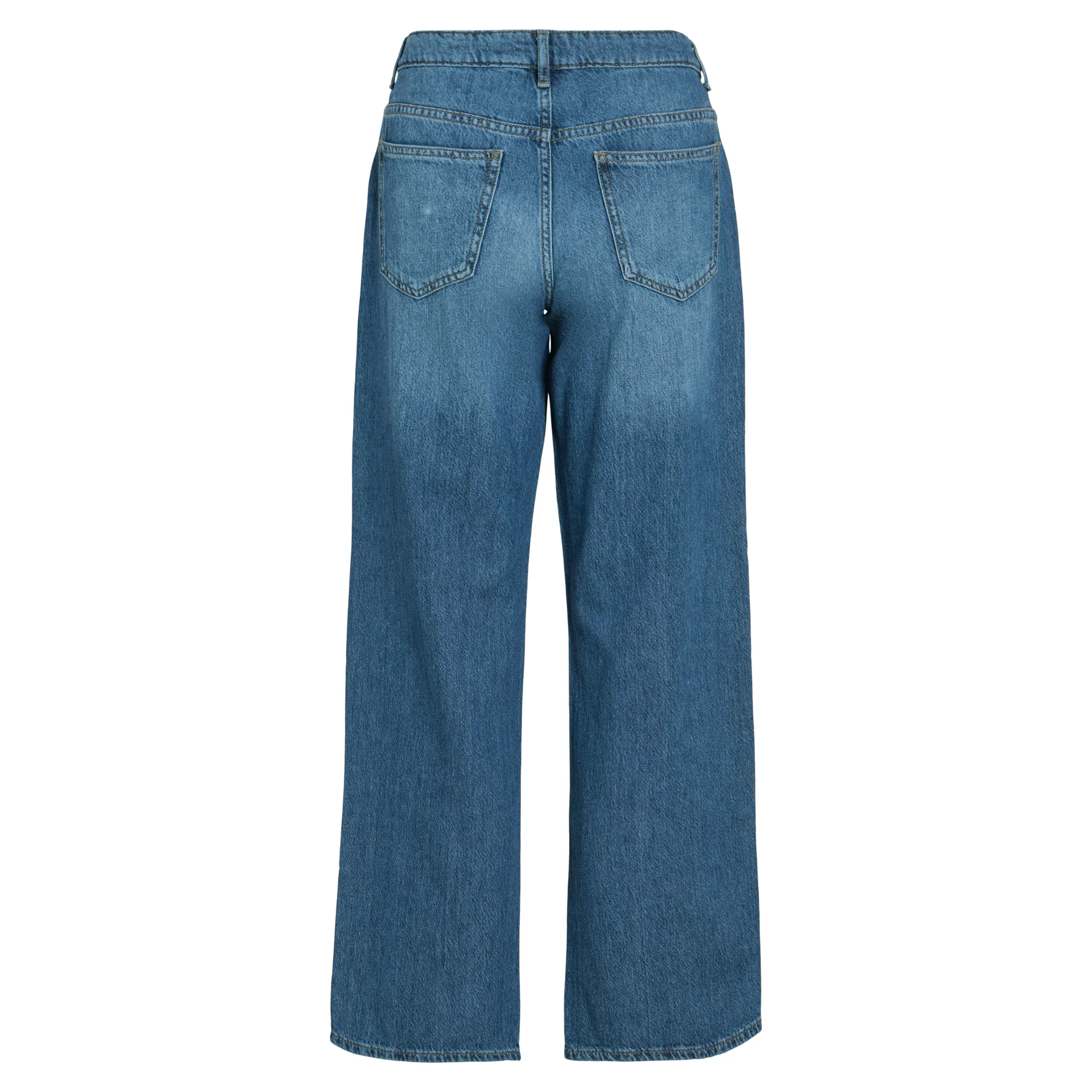 Womens Vila Medium Blue Vipalma Wide Jeans - Image 4