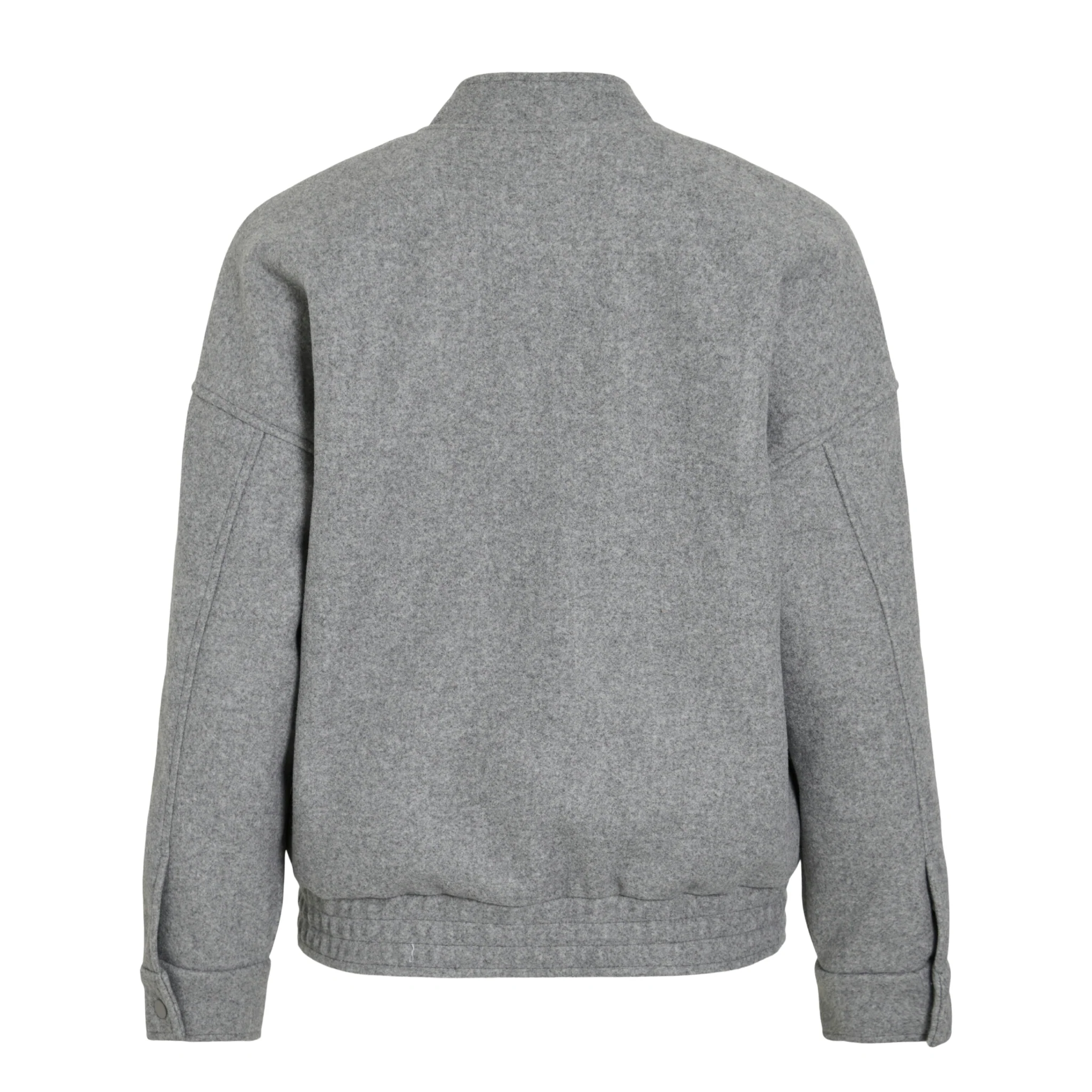 Womens Vila Medium Grey Melange Vijulia Bomber Jacket - Image 2
