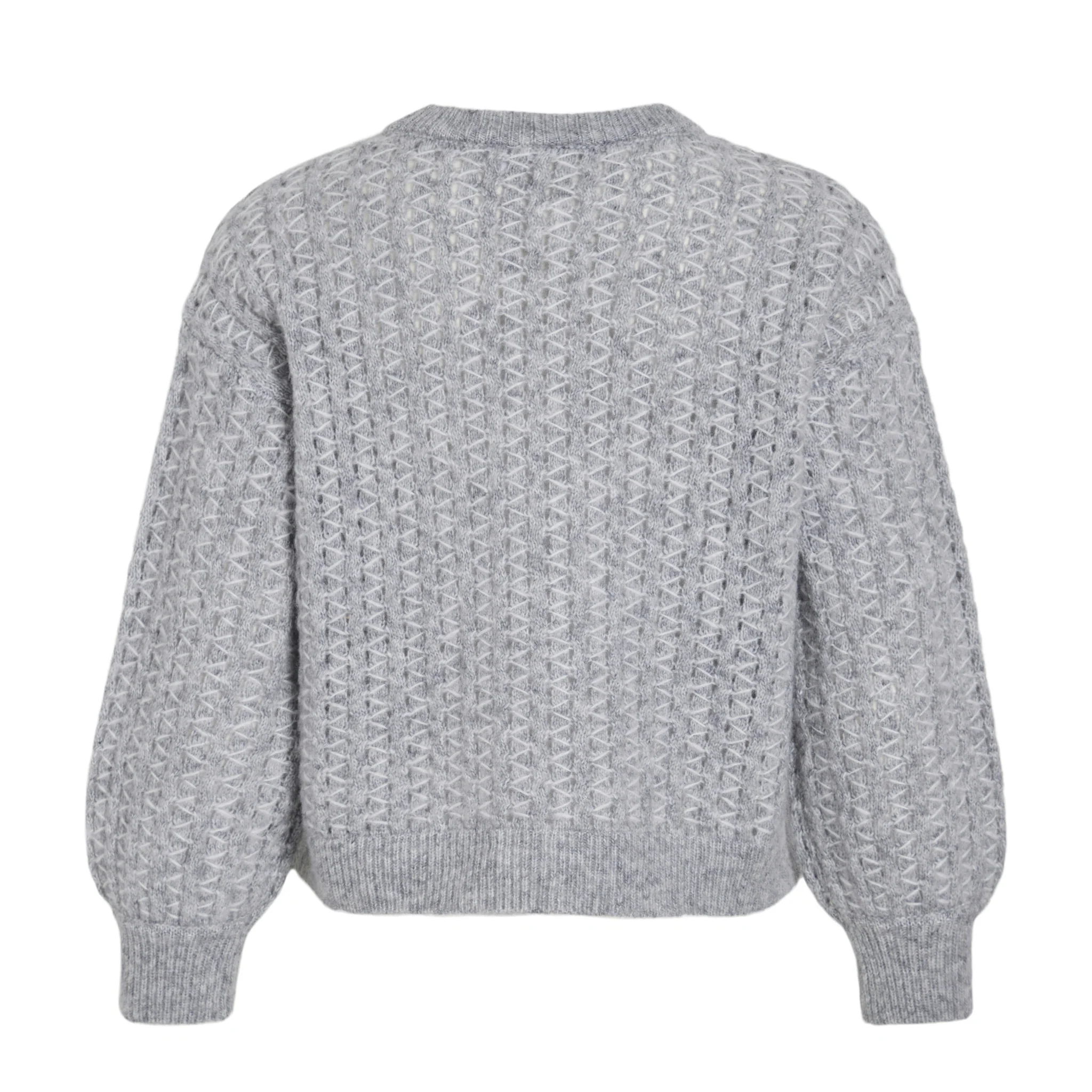 Womens Vila Medium Grey Melange Viryleigh Knitted Jumper - Image 2