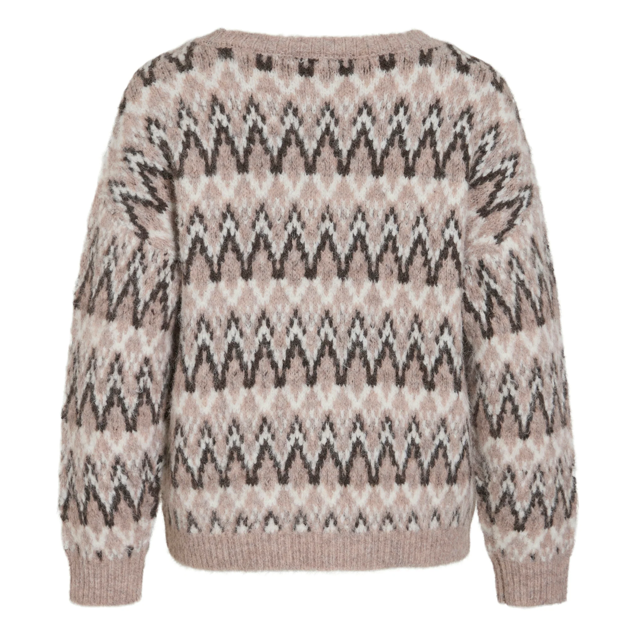 Womens Vila Natural/Falcon Vimargi Jacquard Knit - Image 2