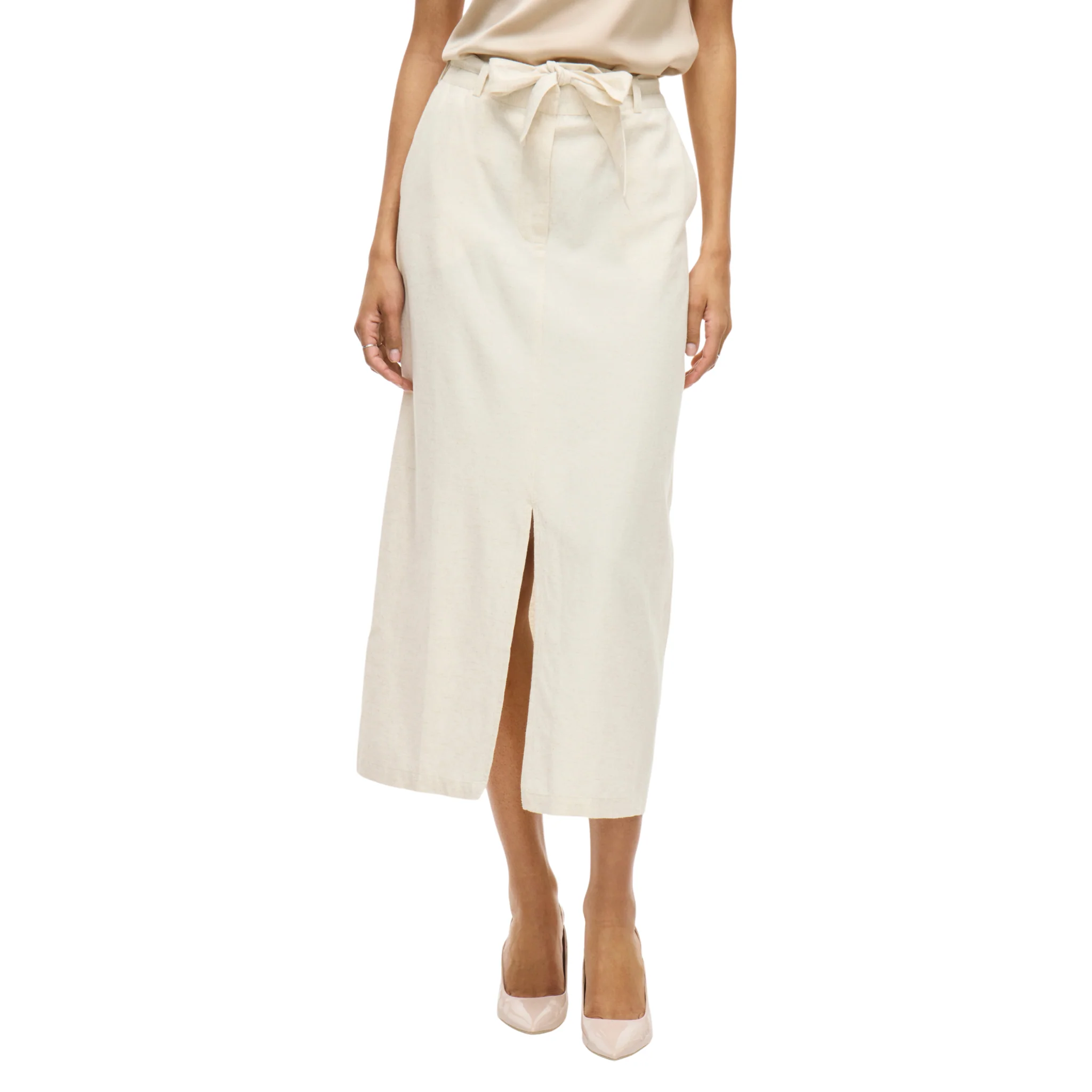 Womens Vila Natural Melange Viprisilla Co-ord Midi Pencil Skirt - Image 3