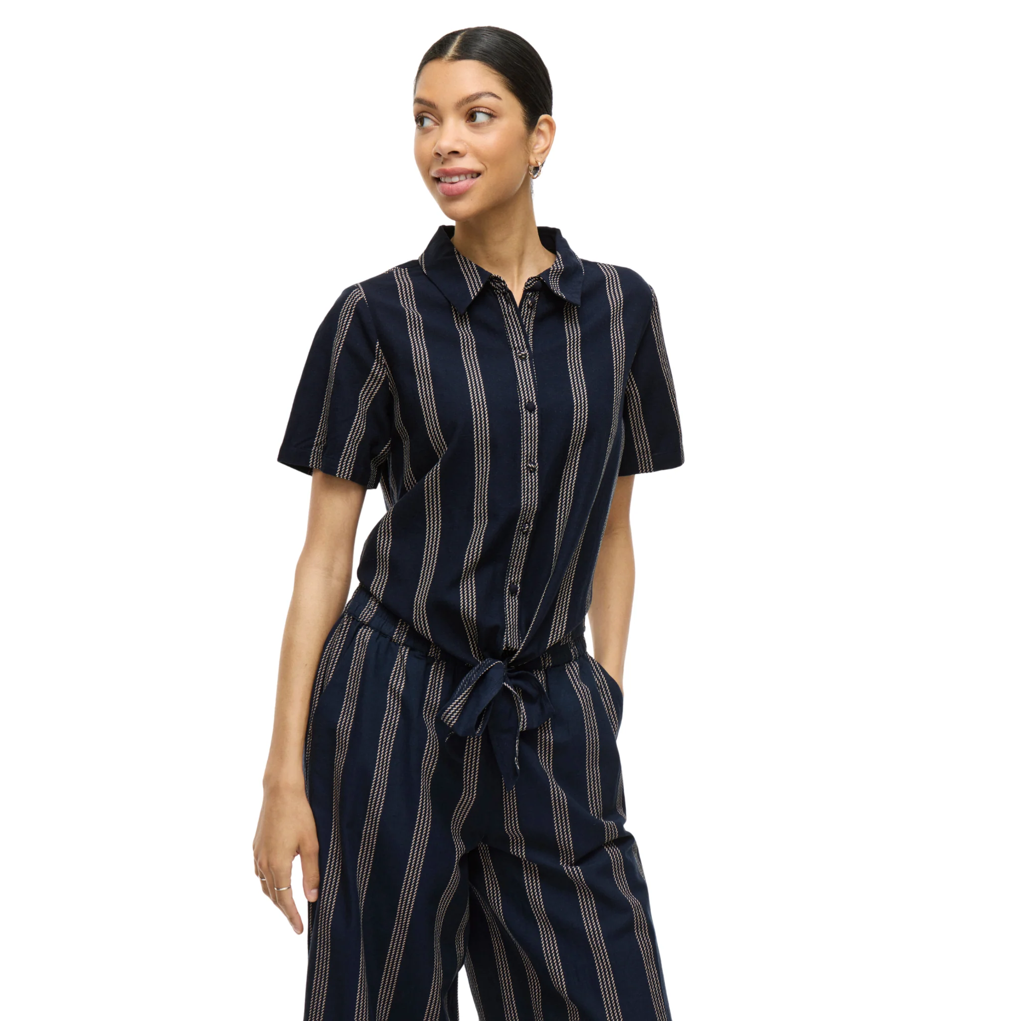 Womens Vila Navy Blazer Viprisilla Print Co-ord Pants - Image 5