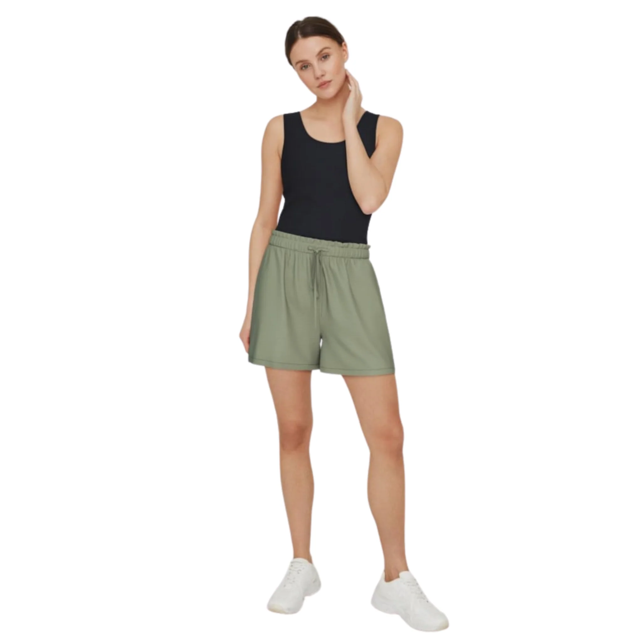 Womens Vila Oil Green Vijosa HW Shorts - Image 2