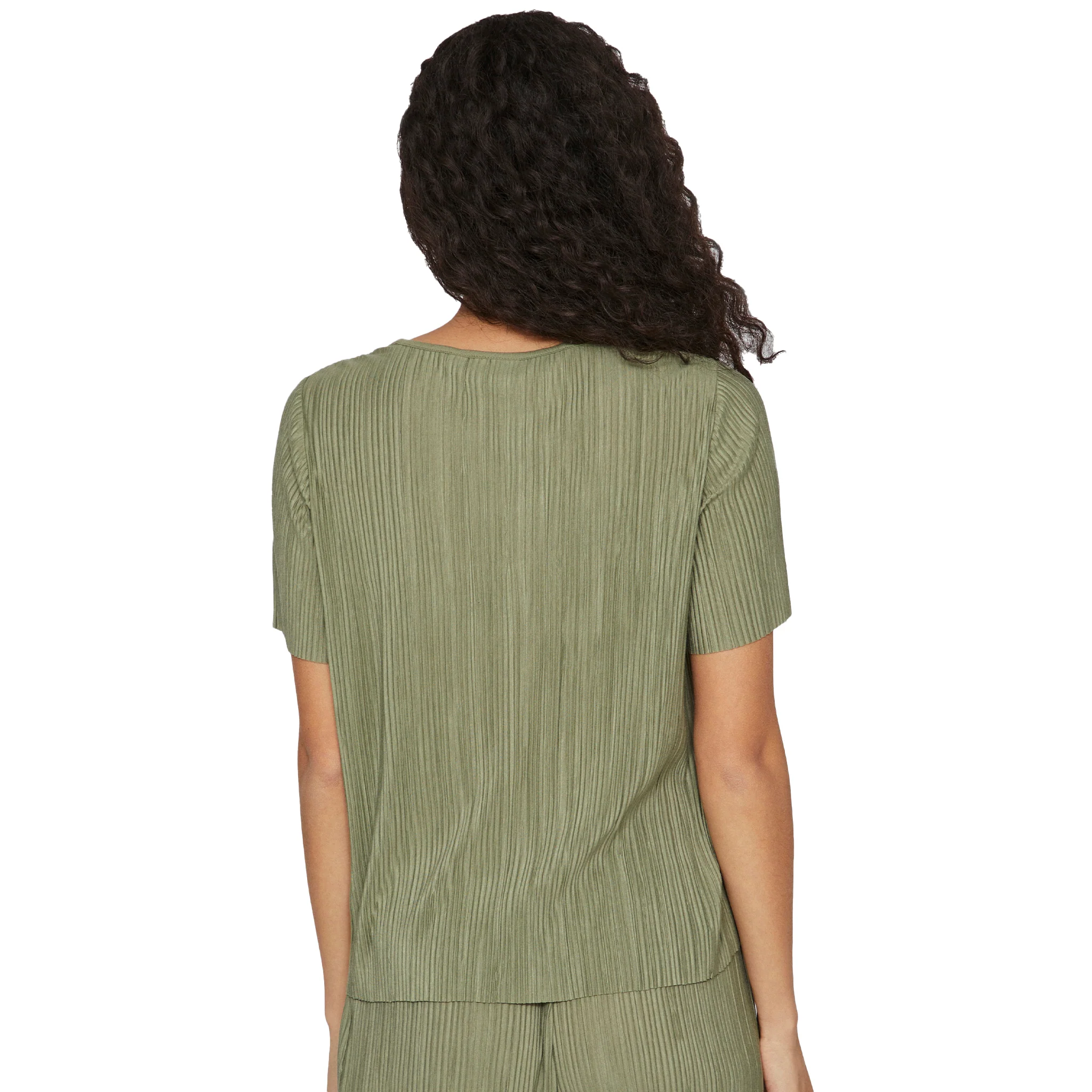 Womens Vila Oil Green Viplisa S/s Top - Image 3