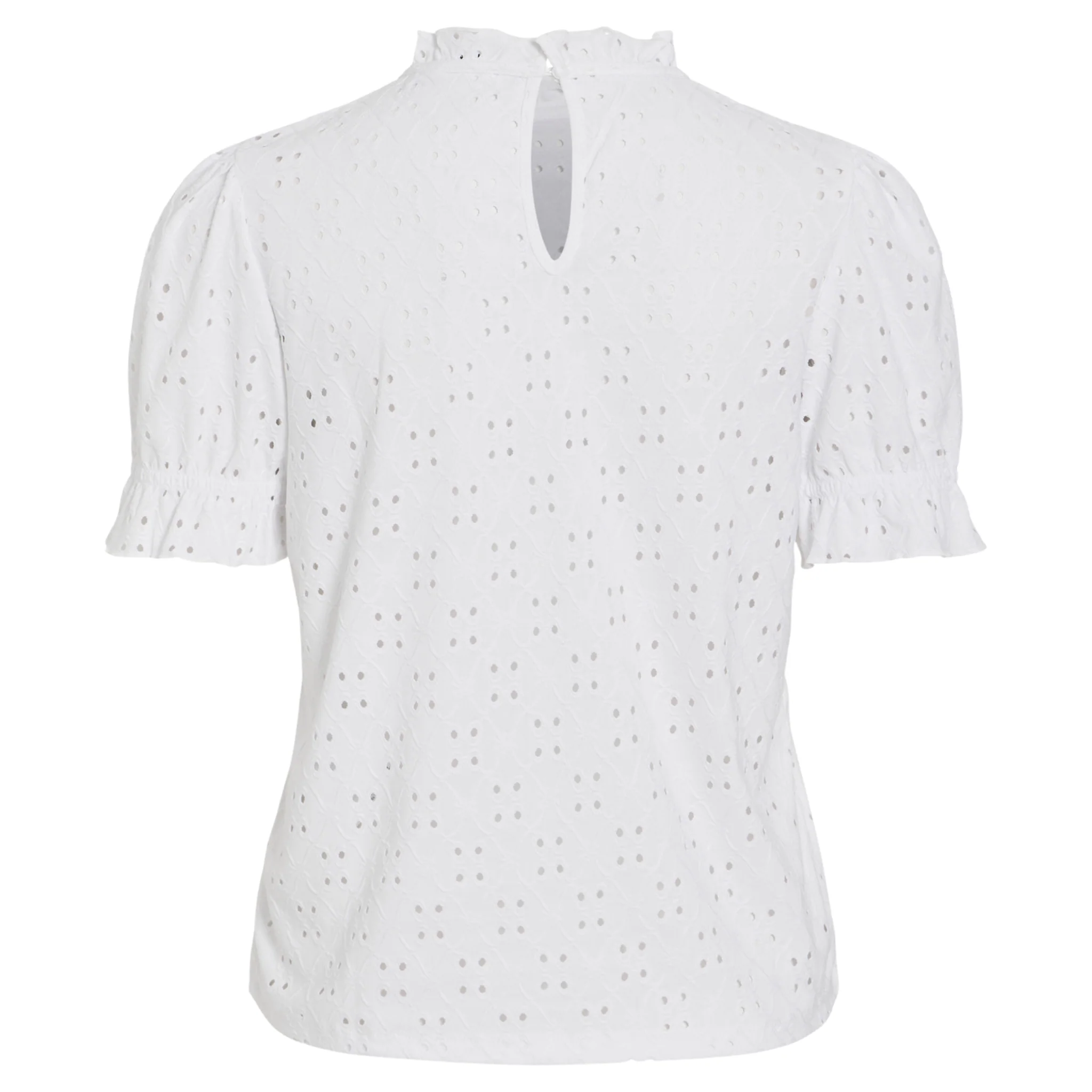 Womens Vila Optical Snow Vikawa Flounce S/s Top - Image 2