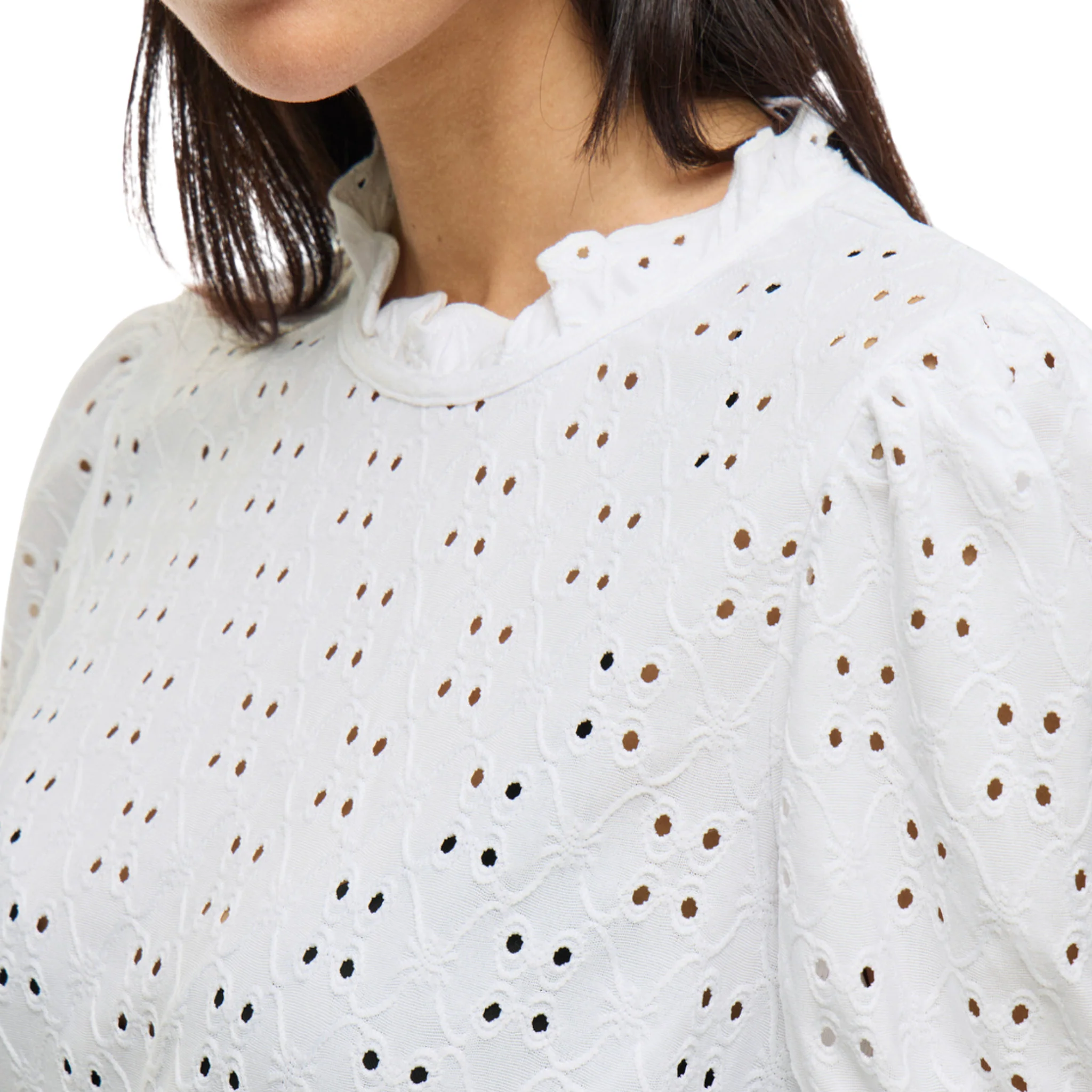 Womens Vila Optical Snow Vikawa Flounce S/s Top - Image 3