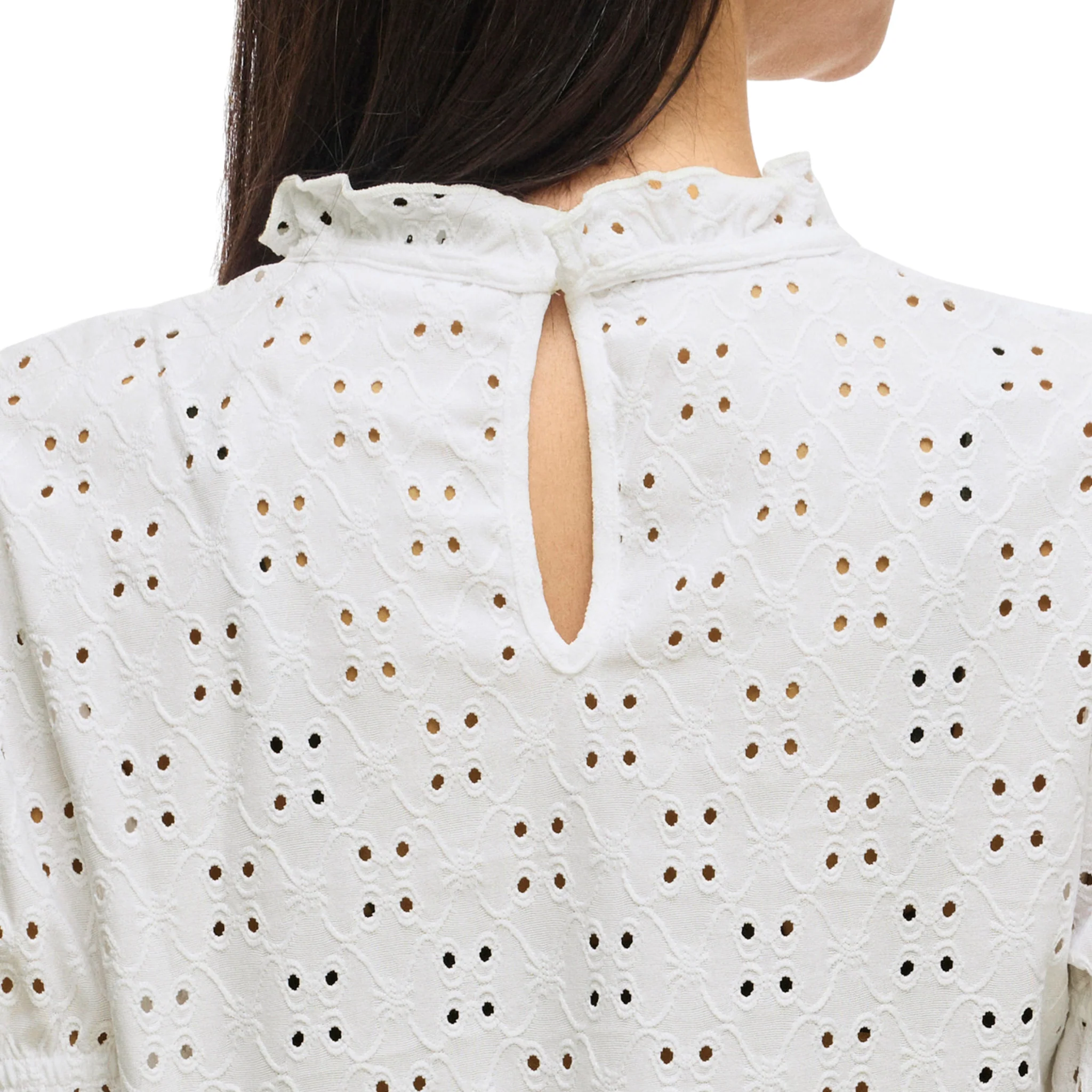 Womens Vila Optical Snow Vikawa Flounce S/s Top - Image 4