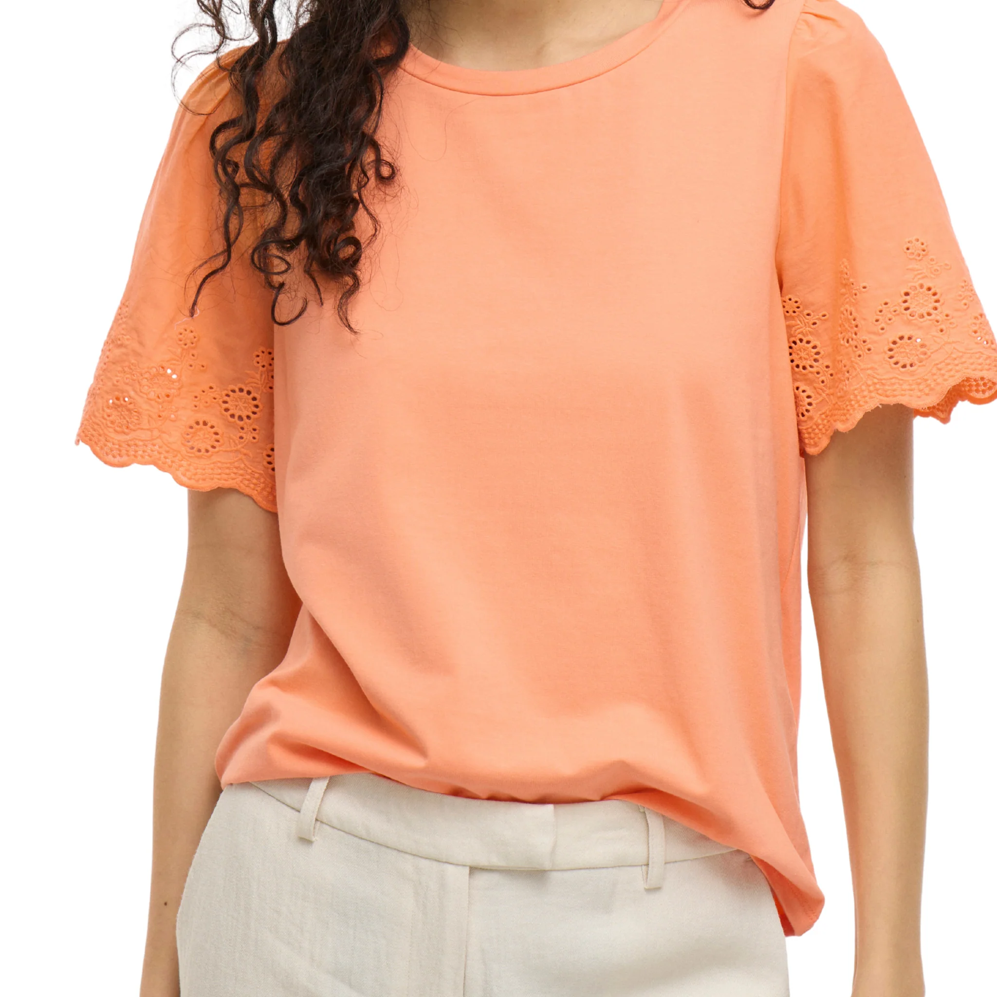 Womens Vila Orange Viceliana S/s Top - Image 3