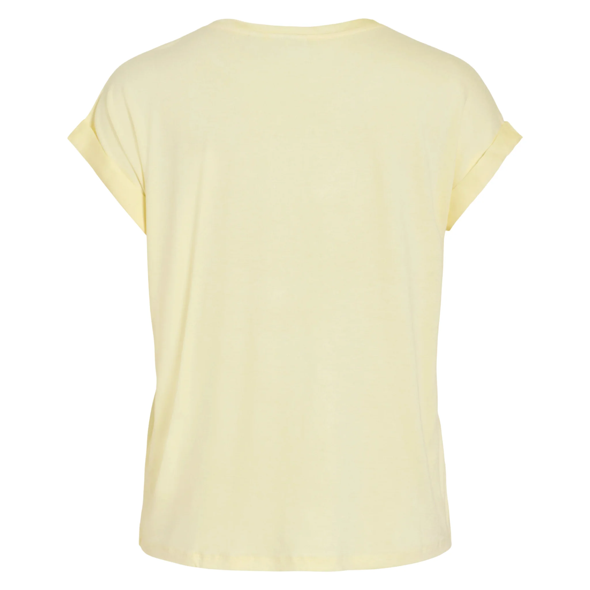 Womens Vila Pastel Yellow Viellette Satin S/s Top - Image 2