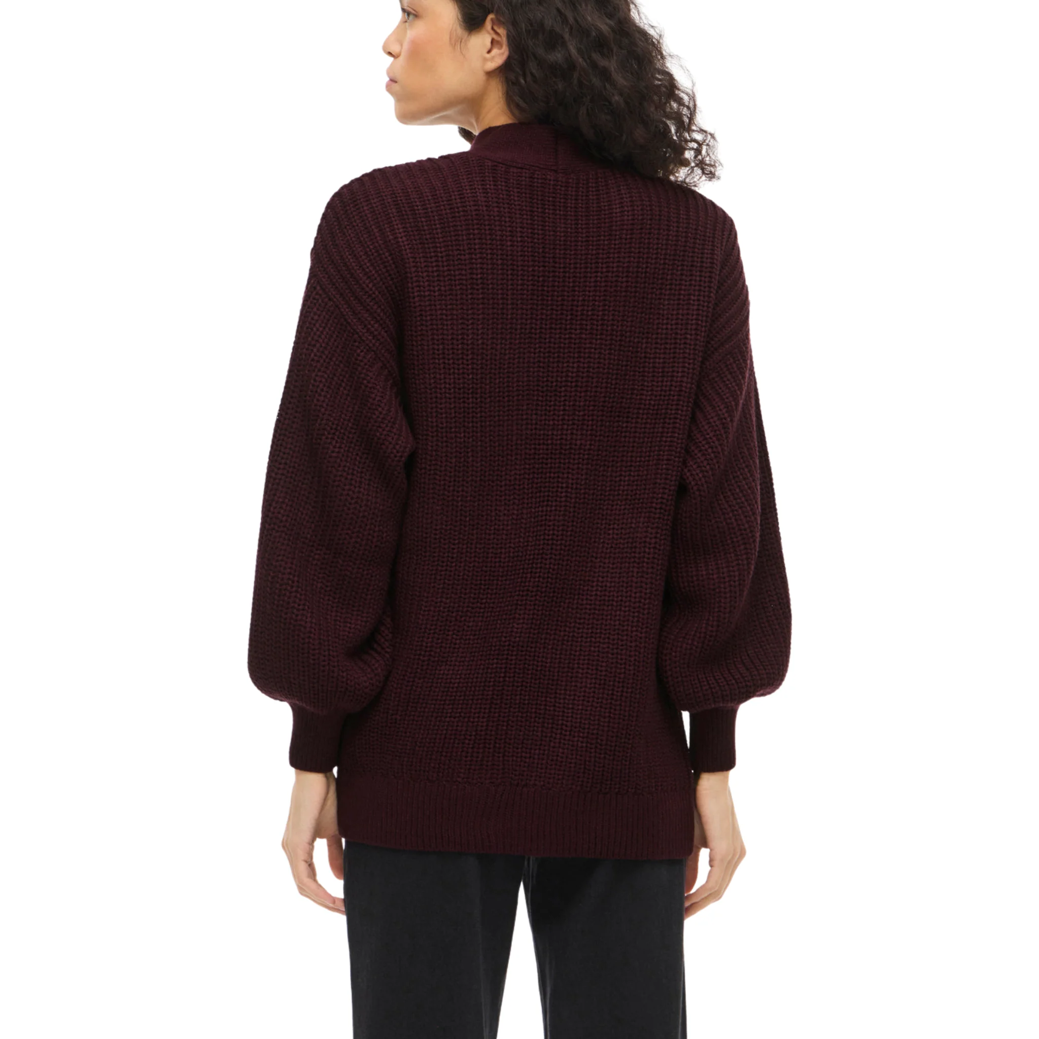 Womens Vila Plum Wine Vieha Open Cardigan - Image 4