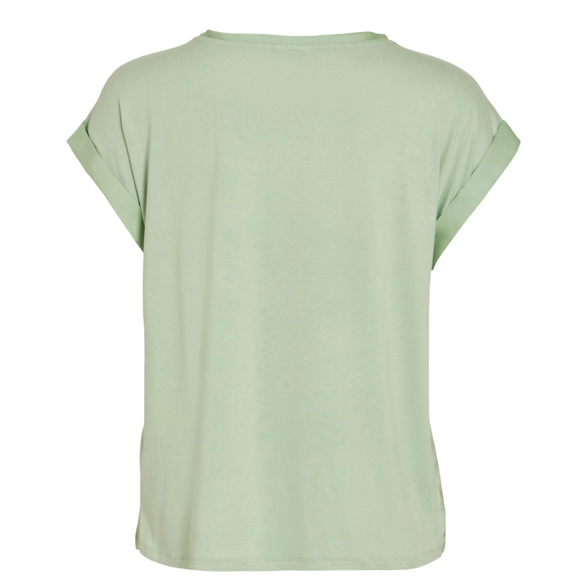Womens Vila Smoke Green Viellette Satin S/s Top - Image 2