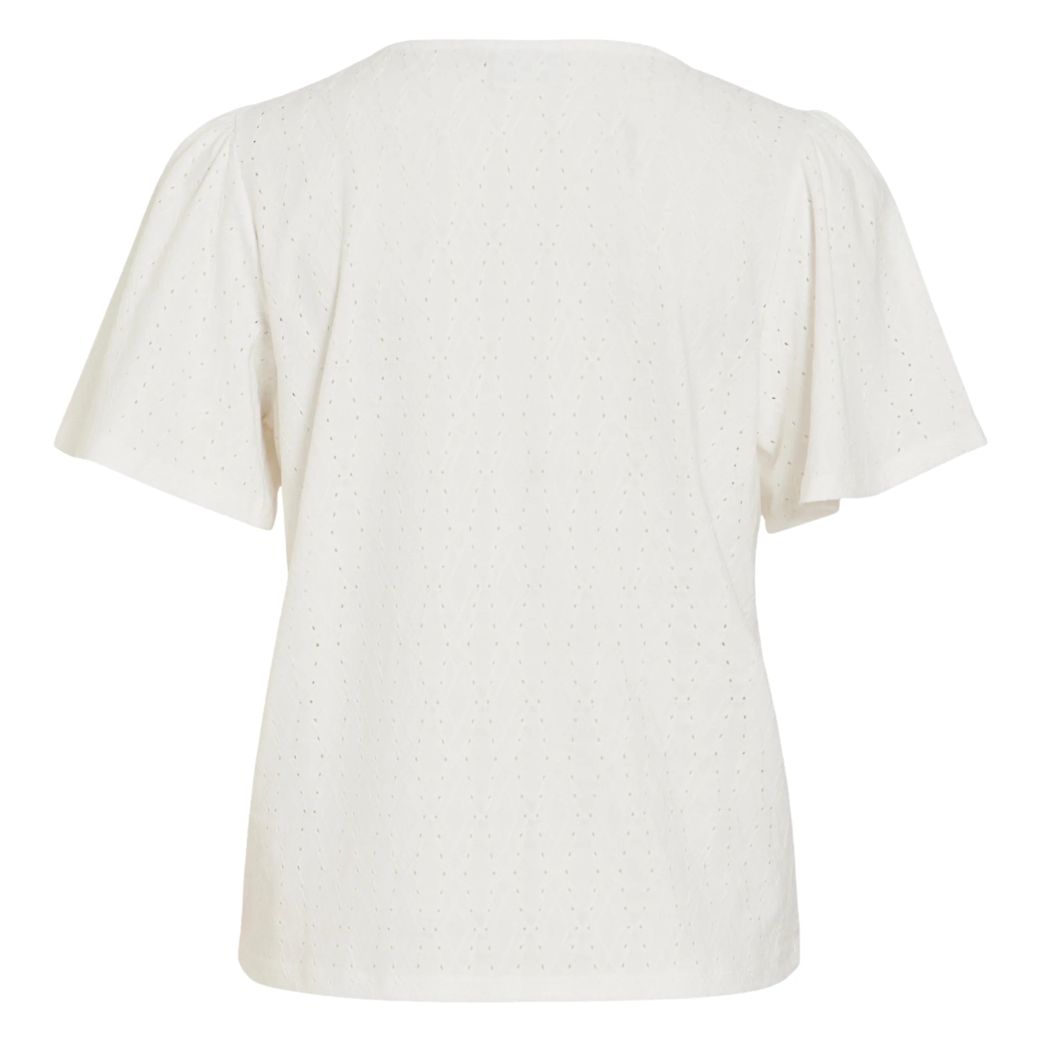 Womens Vila Snow White Vibelli S/s Top - Image 2
