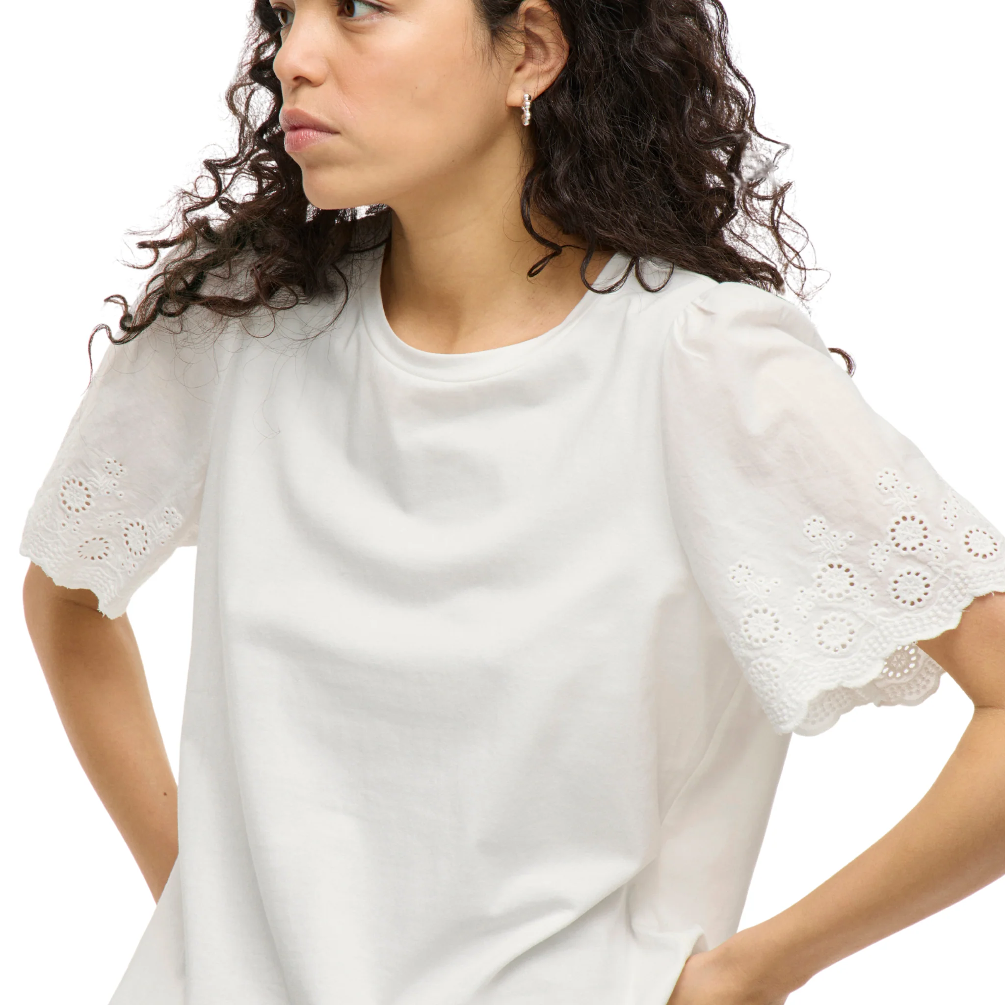 Womens Vila Snow White Viceliana S/s Top - Image 2