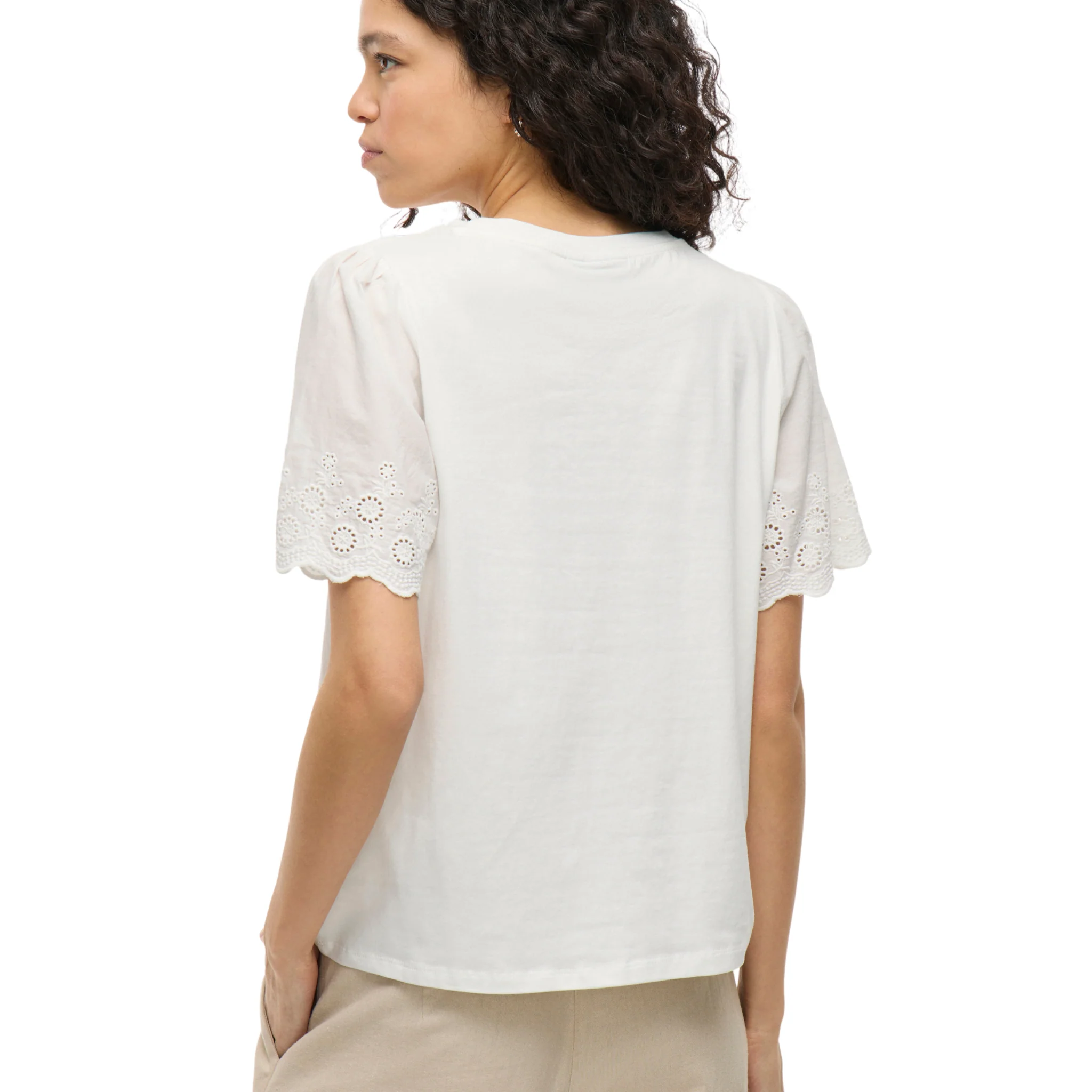Womens Vila Snow White Viceliana S/s Top - Image 5