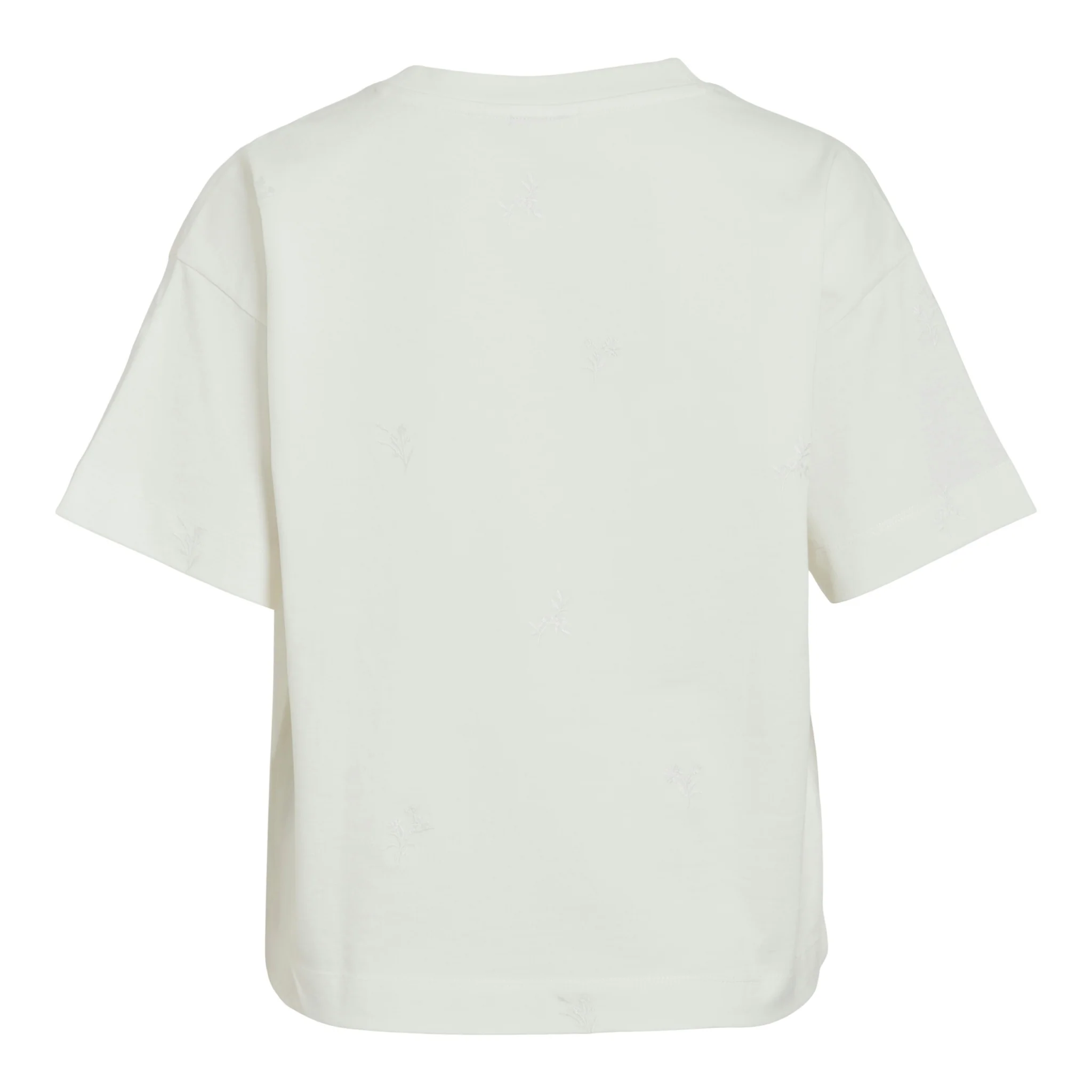 Womens Vila Snow White Vimonie Flower Embroidered S/s T Shirt - Image 6