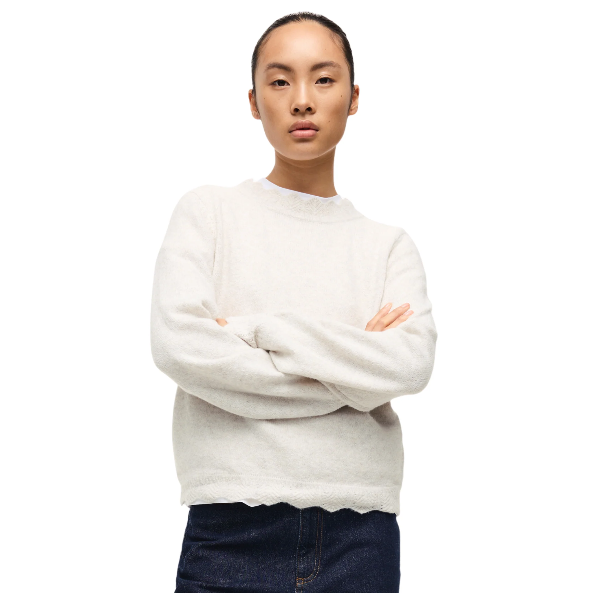 Womens Vila Super Light Melange Vinikolina Knitted Jumper - Image 2