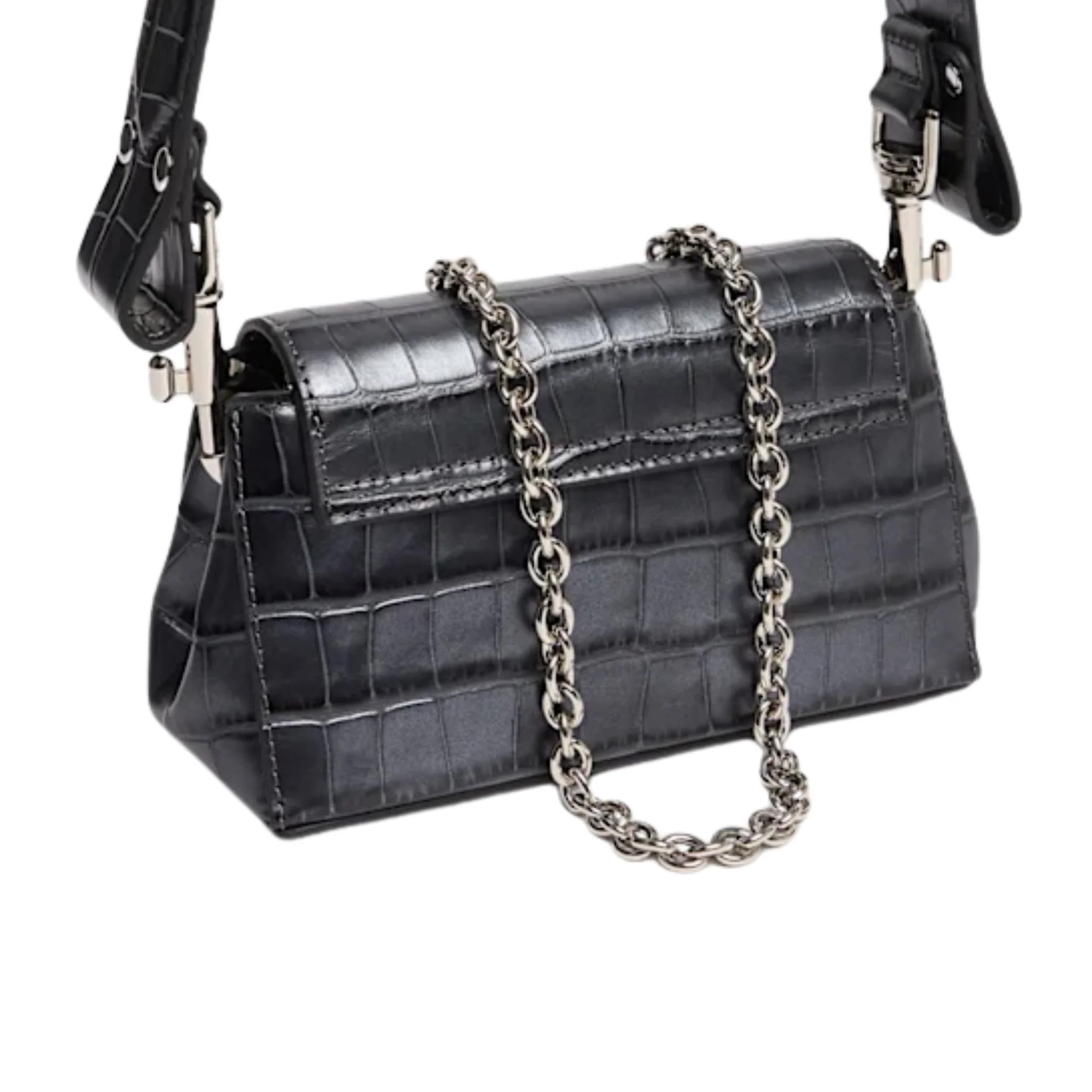 Womens Vivienne Westwood Anthracite Hazel Croc Small Handbag - Image 3