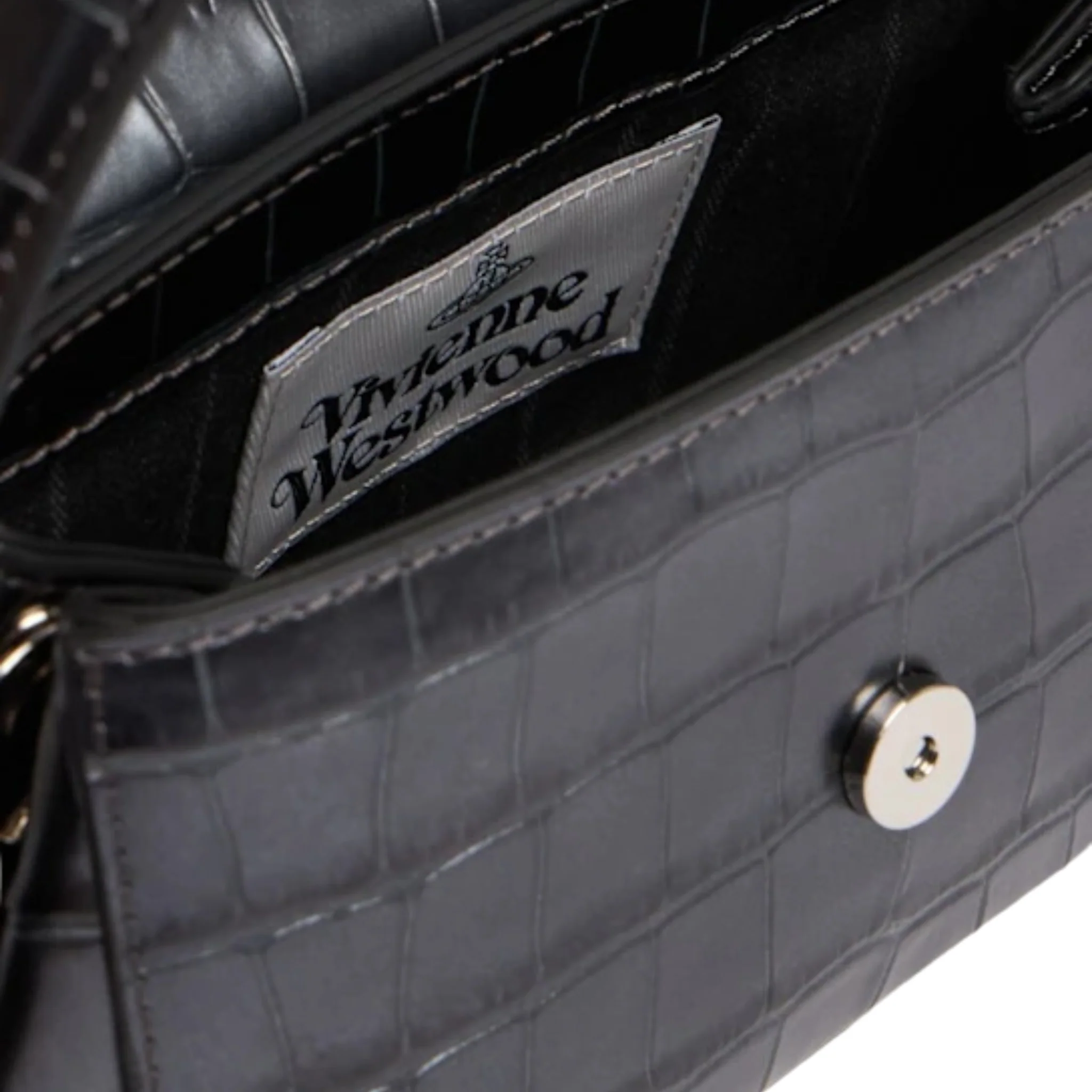 Womens Vivienne Westwood Anthracite Hazel Croc Small Handbag - Image 4