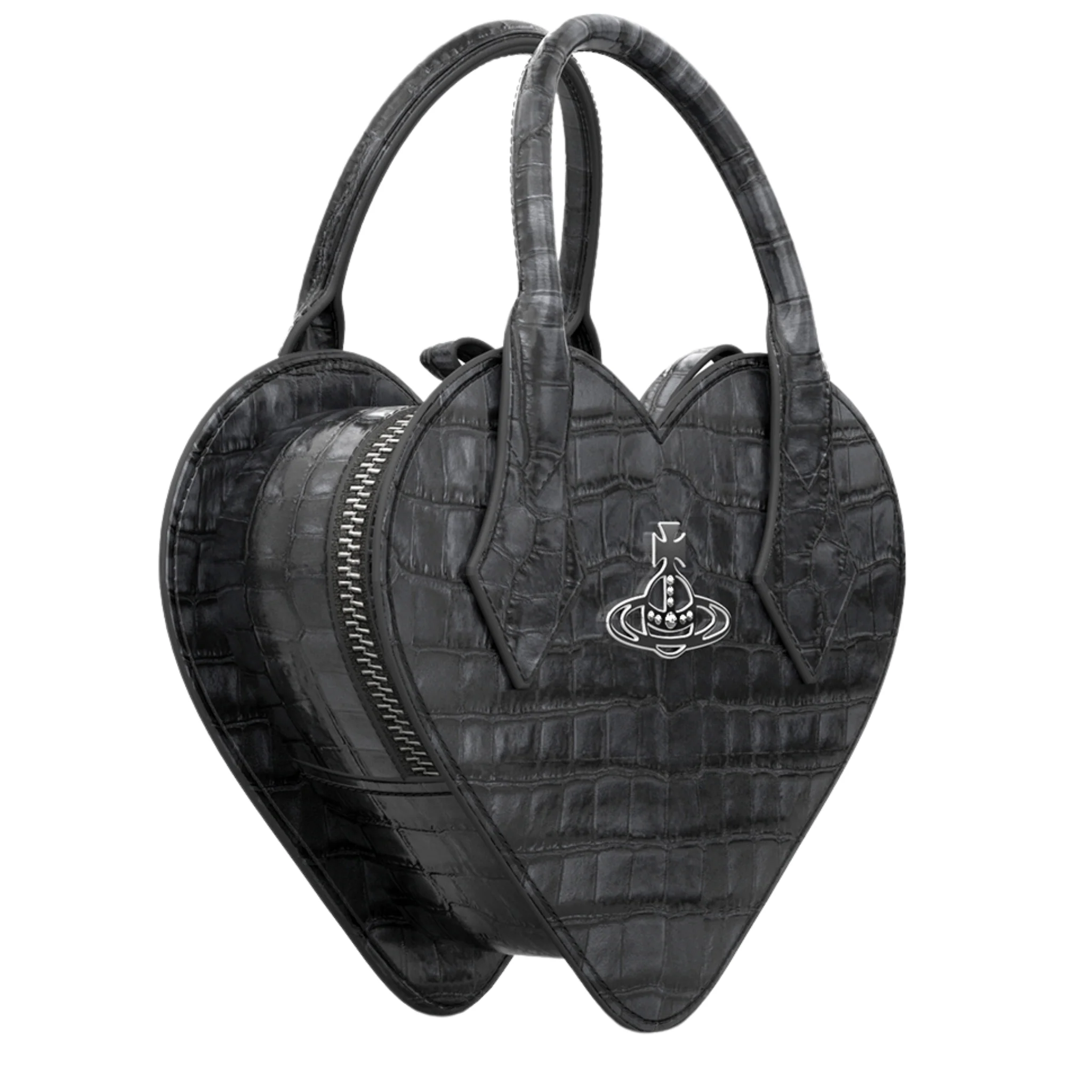 Womens Vivienne Westwood Anthracite Josephine Croc Heart Crossbody - Image 2
