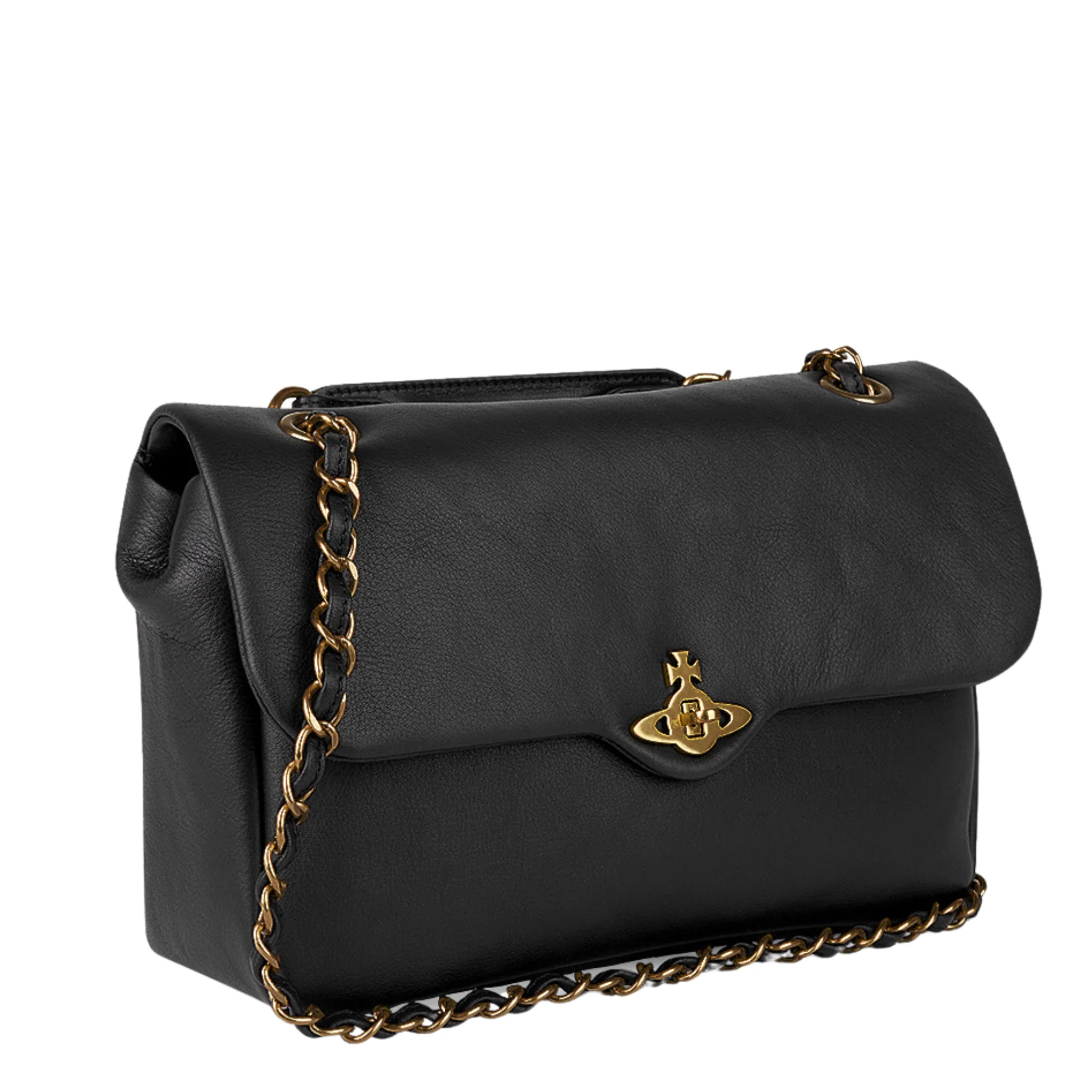 Womens Vivienne Westwood Black Anita Chain Smooth Shoulder Bag - Image 2