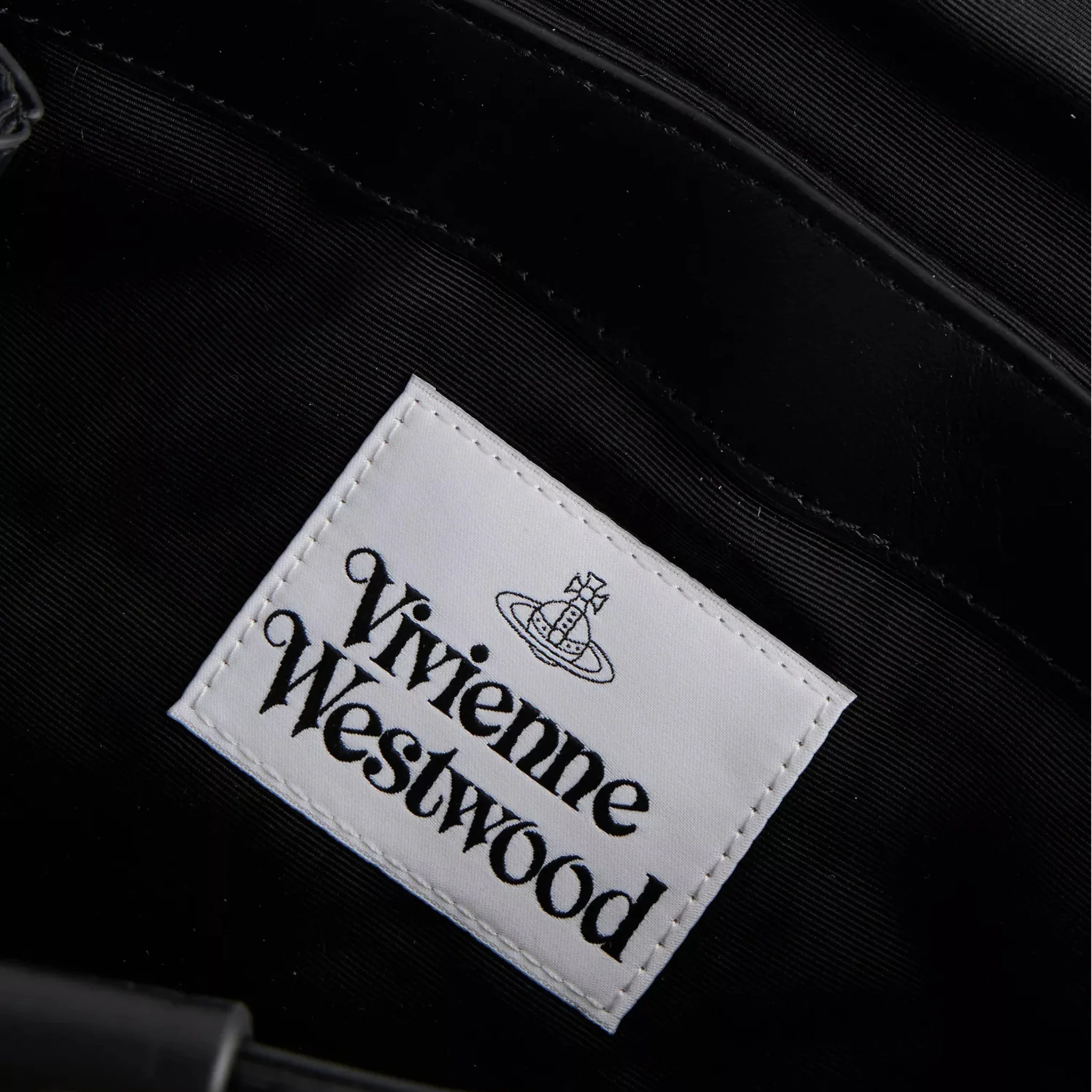 Womens Vivienne Westwood Black Moire Hazel Treasure Handbag - Image 4