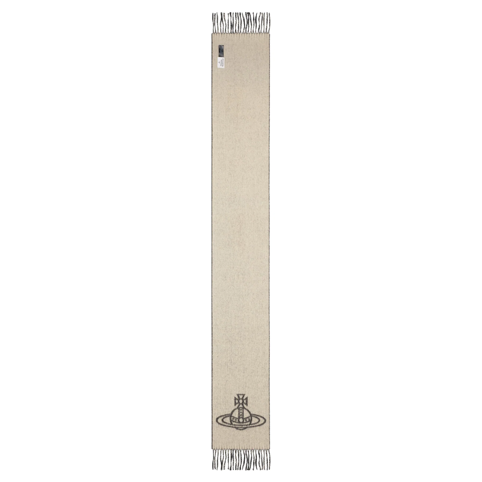 Womens Vivienne Westwood Black/Natural Double Faced Orb Wool Scarf - Image 2
