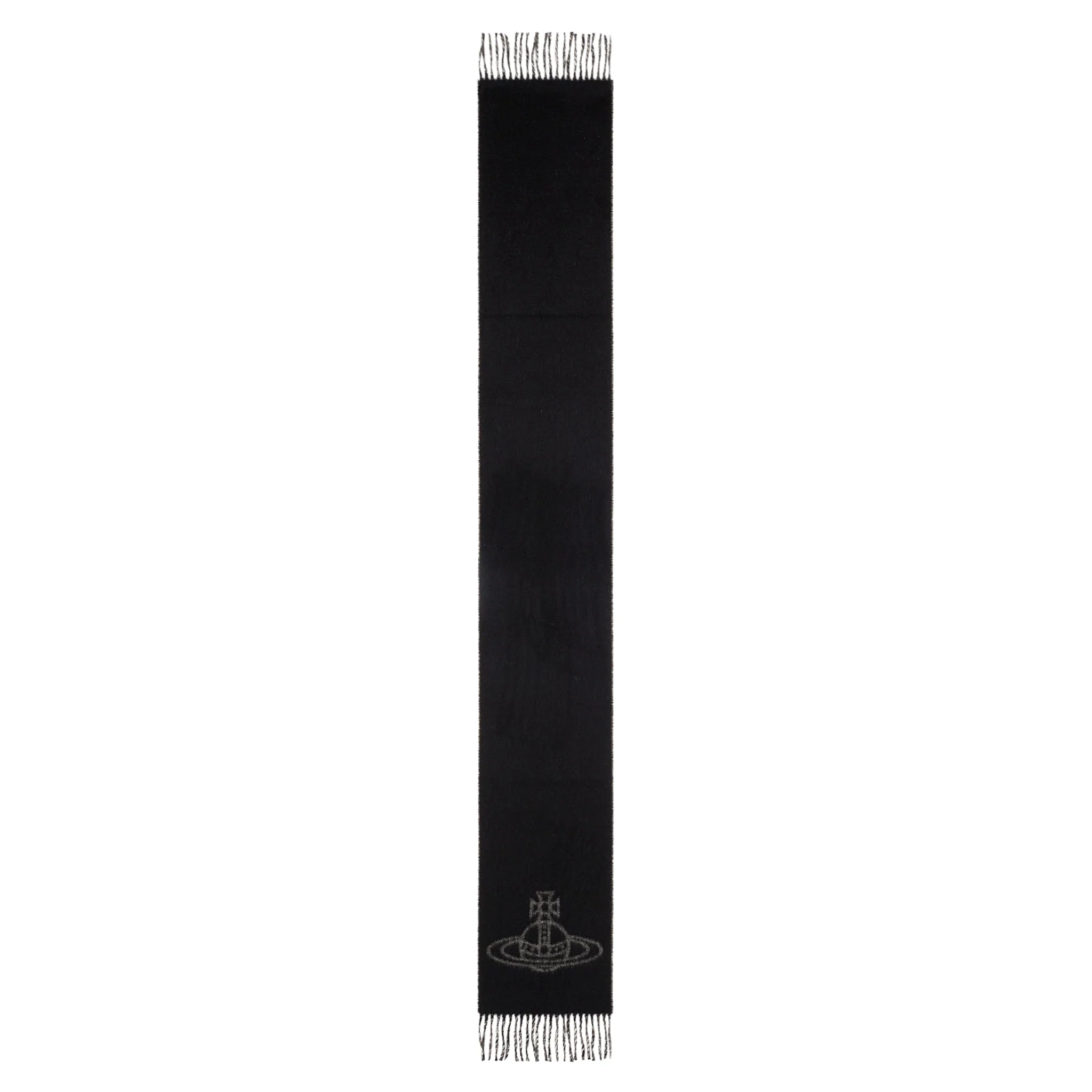 Womens Vivienne Westwood Black/Natural Double Faced Orb Wool Scarf - Image 3