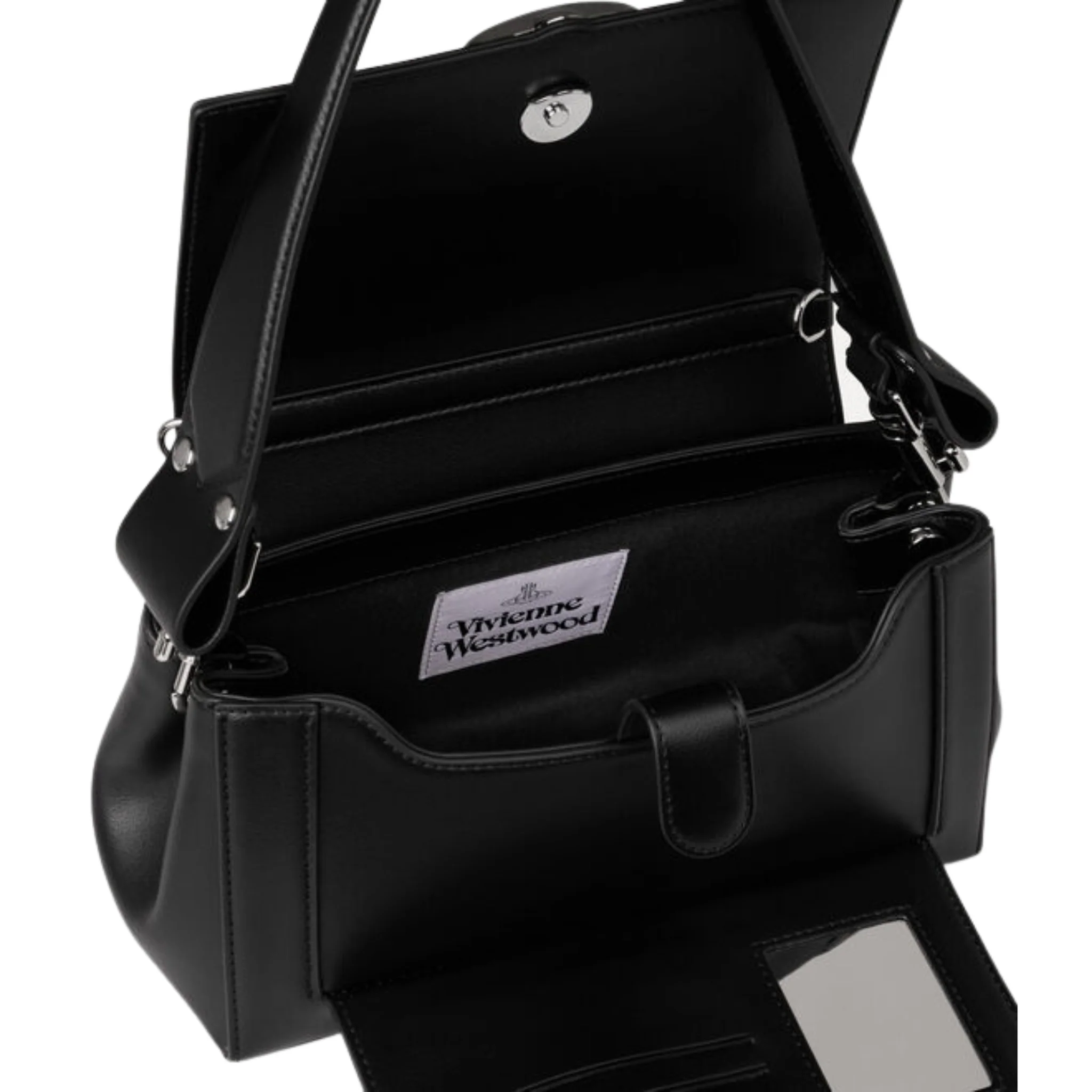 Womens Vivienne Westwood Black Smooth Hazel Medium Handbag - Image 3
