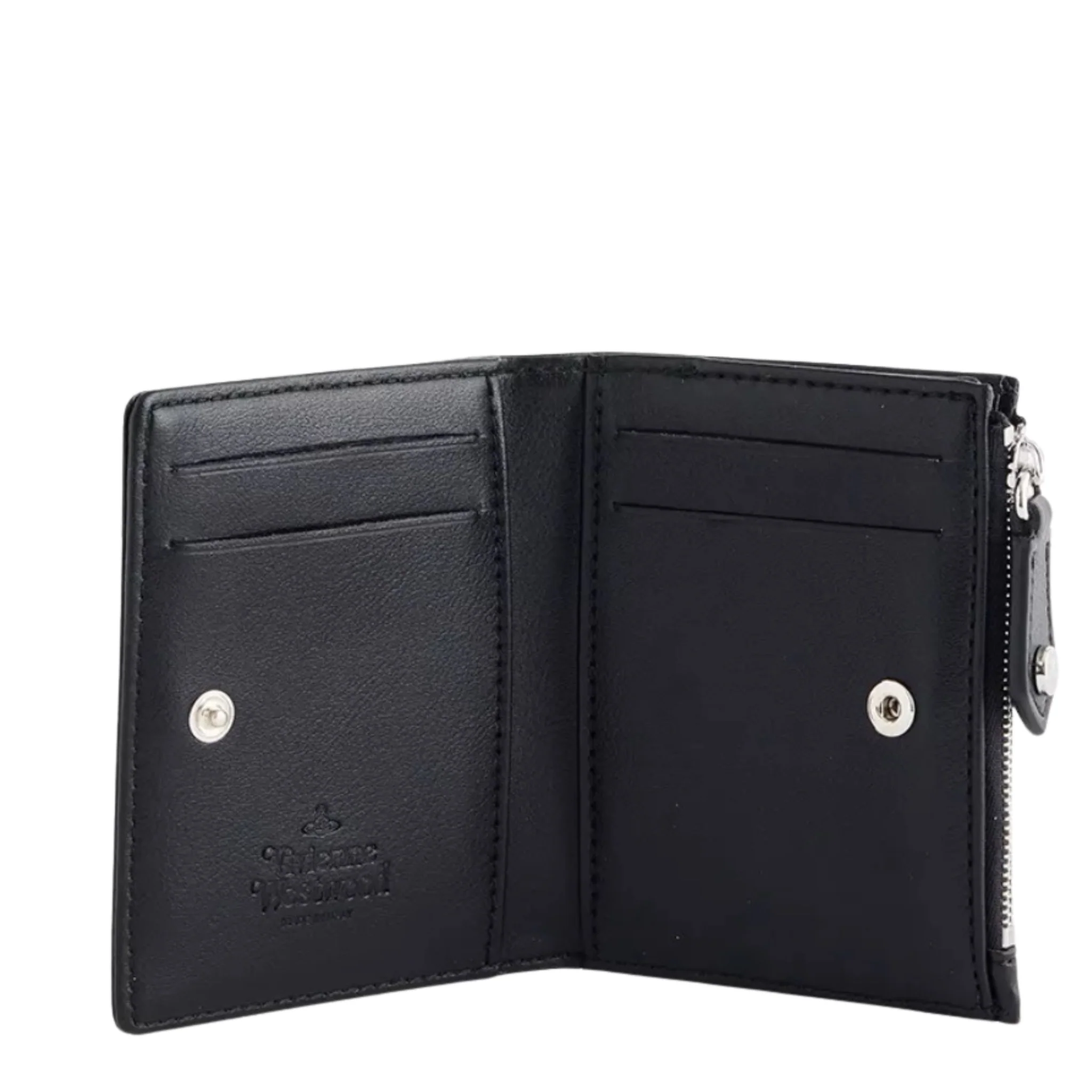 Womens Vivienne Westwood Black Smooth Slim Flap Card Holder - Image 3