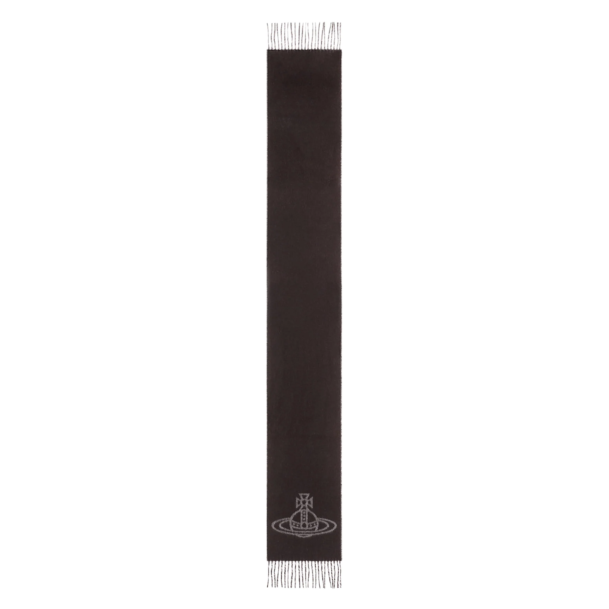 Womens Vivienne Westwood Brown/Natural Double Faced Orb Wool Scarf - Image 3